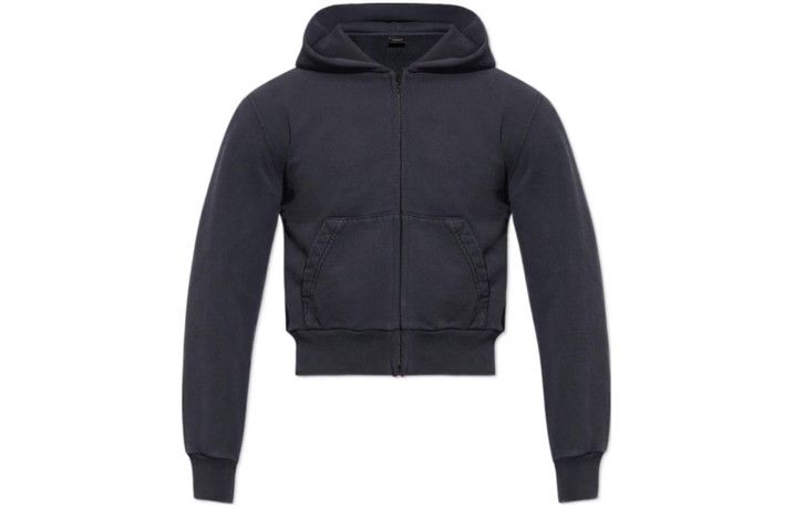 o1w1db10625 Zip-Up Hoodie Fitted in Black