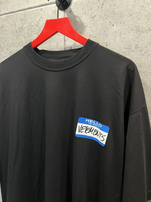 Vetements Vetements name tag hello my name is vetements t shirt | Grailed