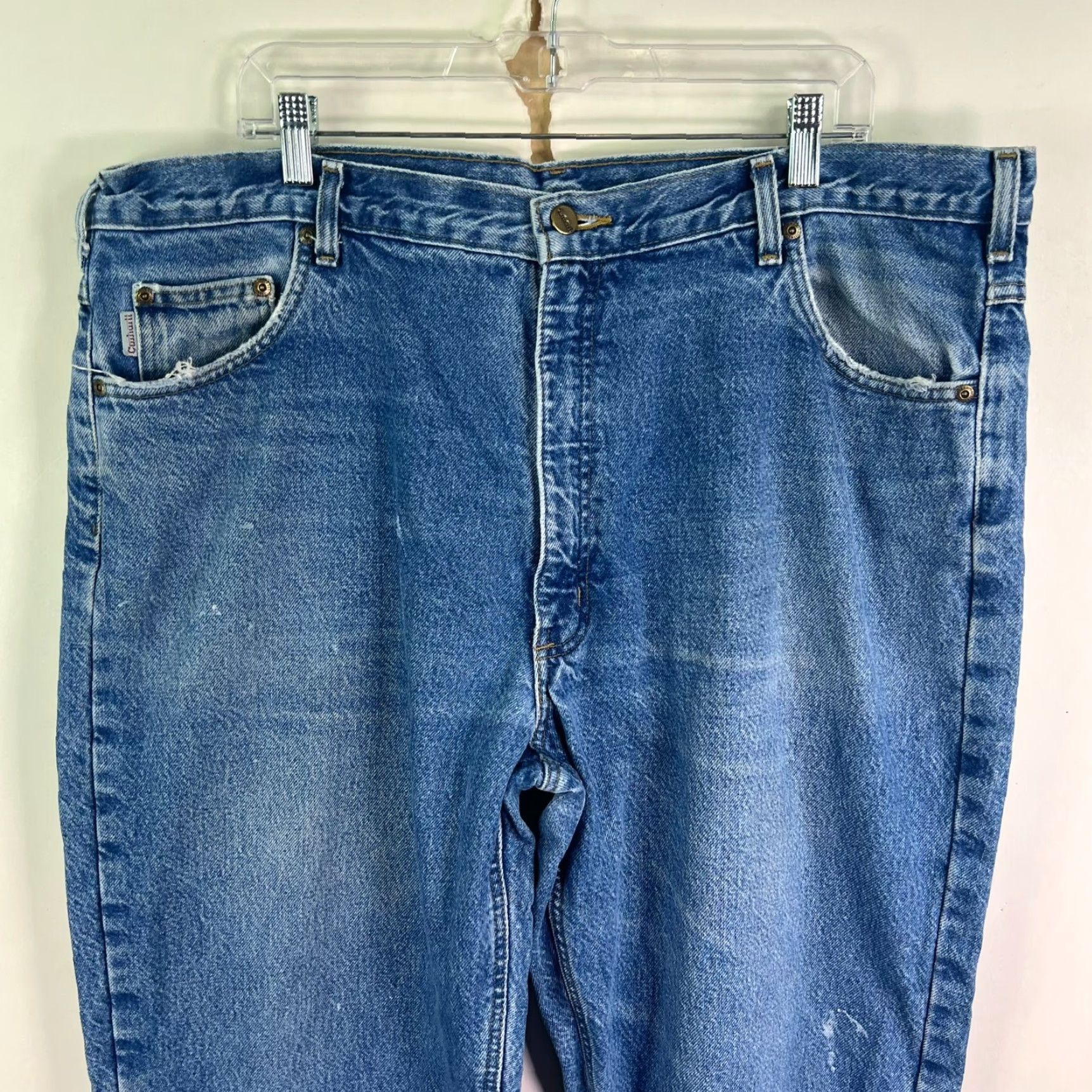 Carhartt Carhartt Jeans Mens 42 Blue 42X32 Denim Flannel Lined 5-Pocket Relaxed Straight Zipper Button Denim Jeans Mens Blue 42X32 Size US 42 / EU 58 - 2 Thumbnail