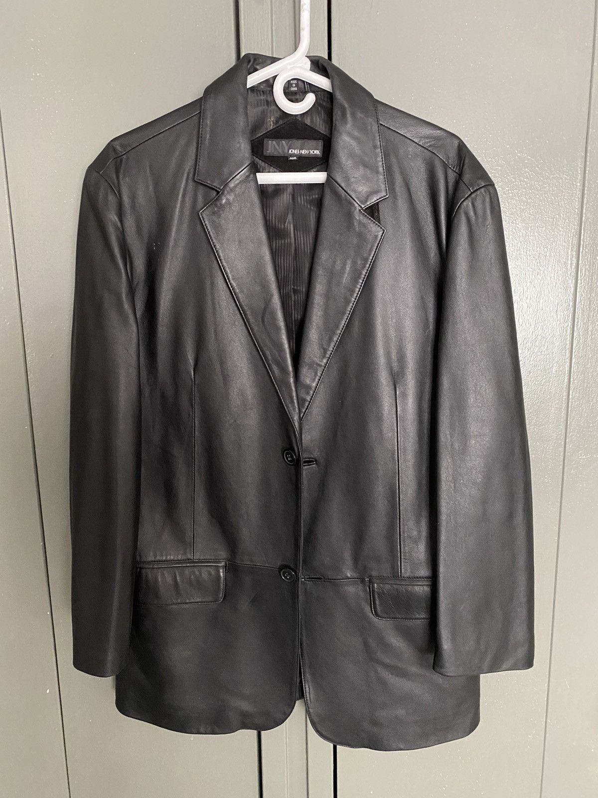 Black Vintage Leather Blazer main image 1