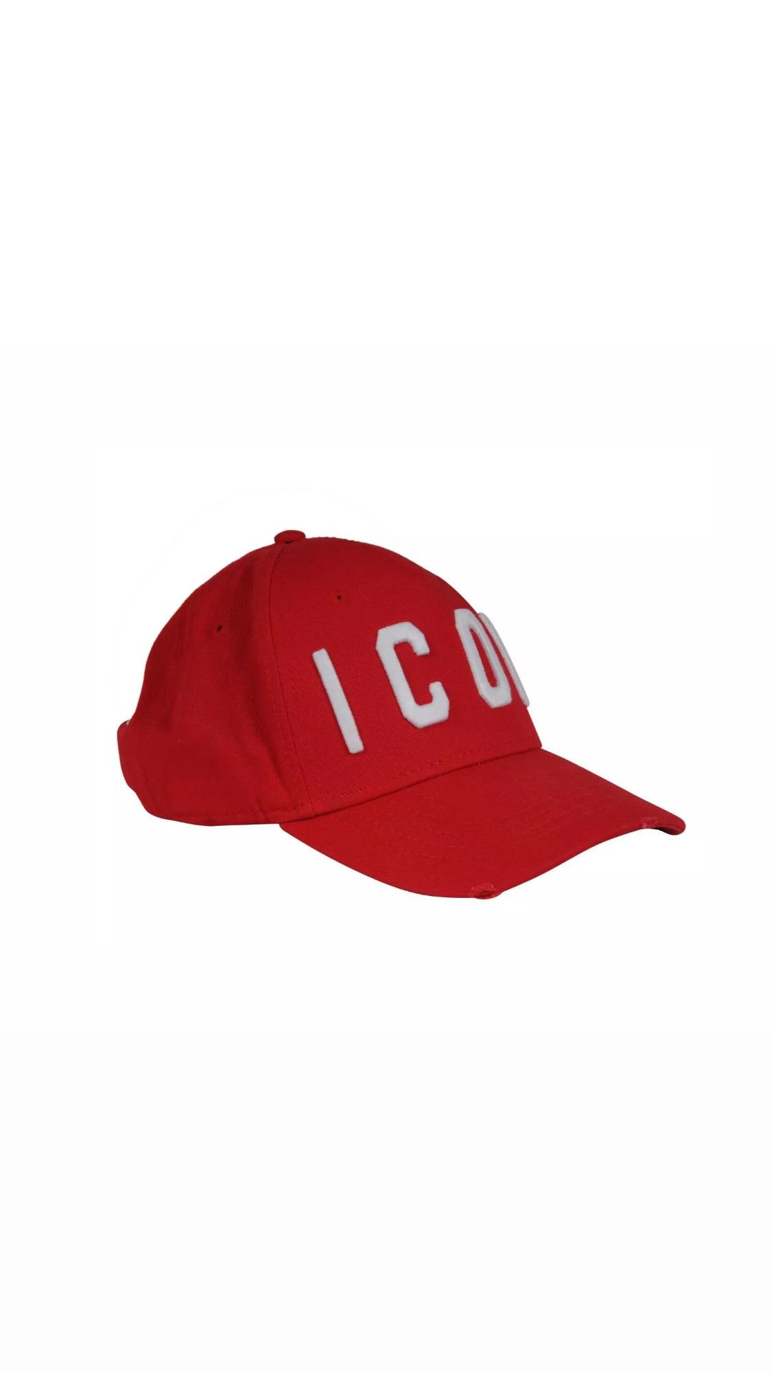 Dsquared2 ICON Distressed 5 Panal Cap Red Hat Baseball Size ONE SIZE - 11 Thumbnail