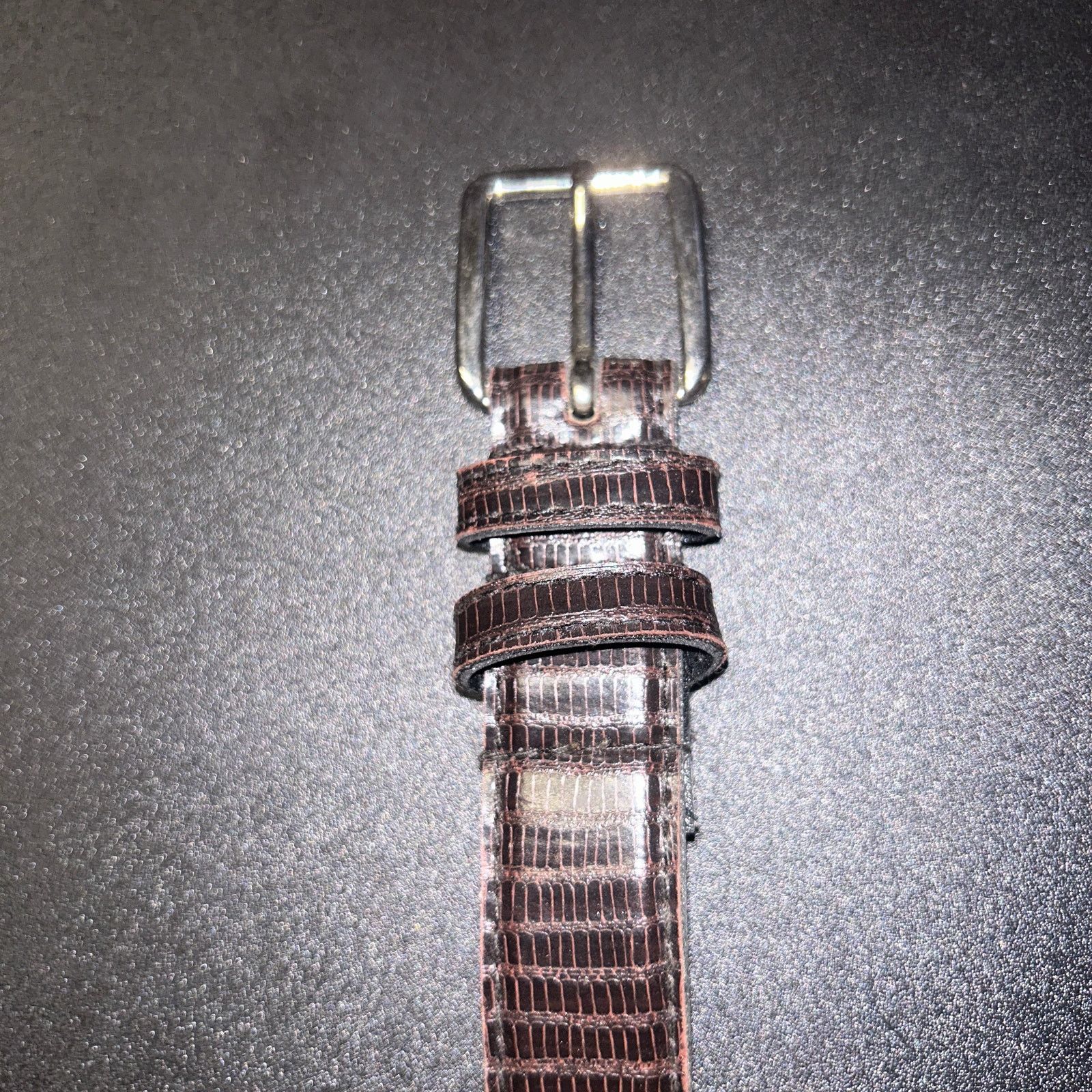 Other Brown Textured Faux Leather Gold-Tone Hardware Belt 37" Size ONE SIZE - 6 Thumbnail