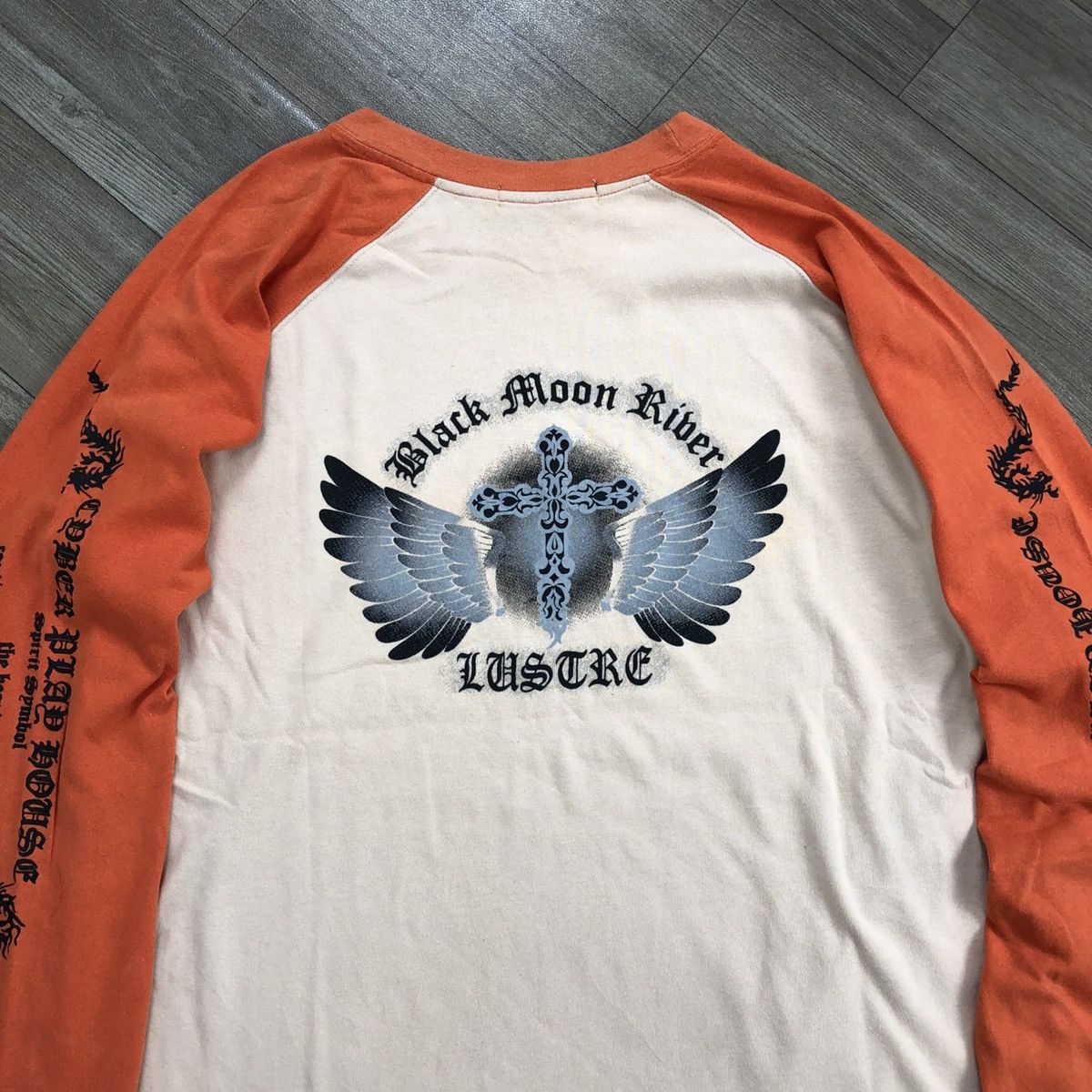 If Six Was Nine × Japanese Brand × Le Grande Bleu (L.G.B.) 2000s Black Moon River Lustre Cross Tribal LGB Long Sleeve Size US L / EU 52-54 / 3 - 2 Thumbnail