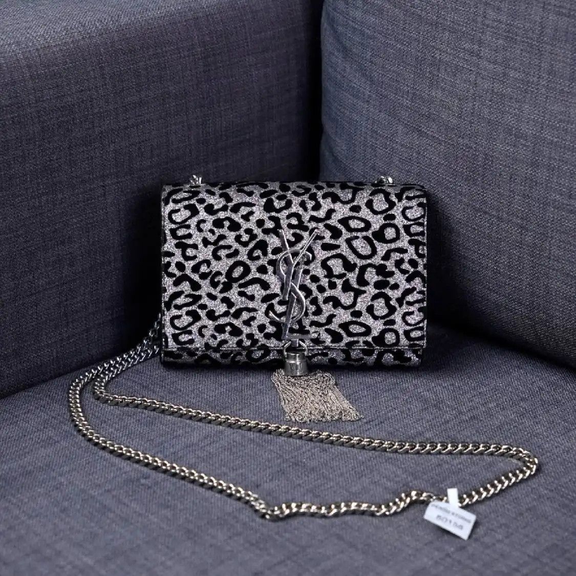 Saint Laurent Paris Saint Laurent Paris YSL KATE mini silver suede fringe flap bag chain bag crossbo Size ONE SIZE - 1 Thumbnail