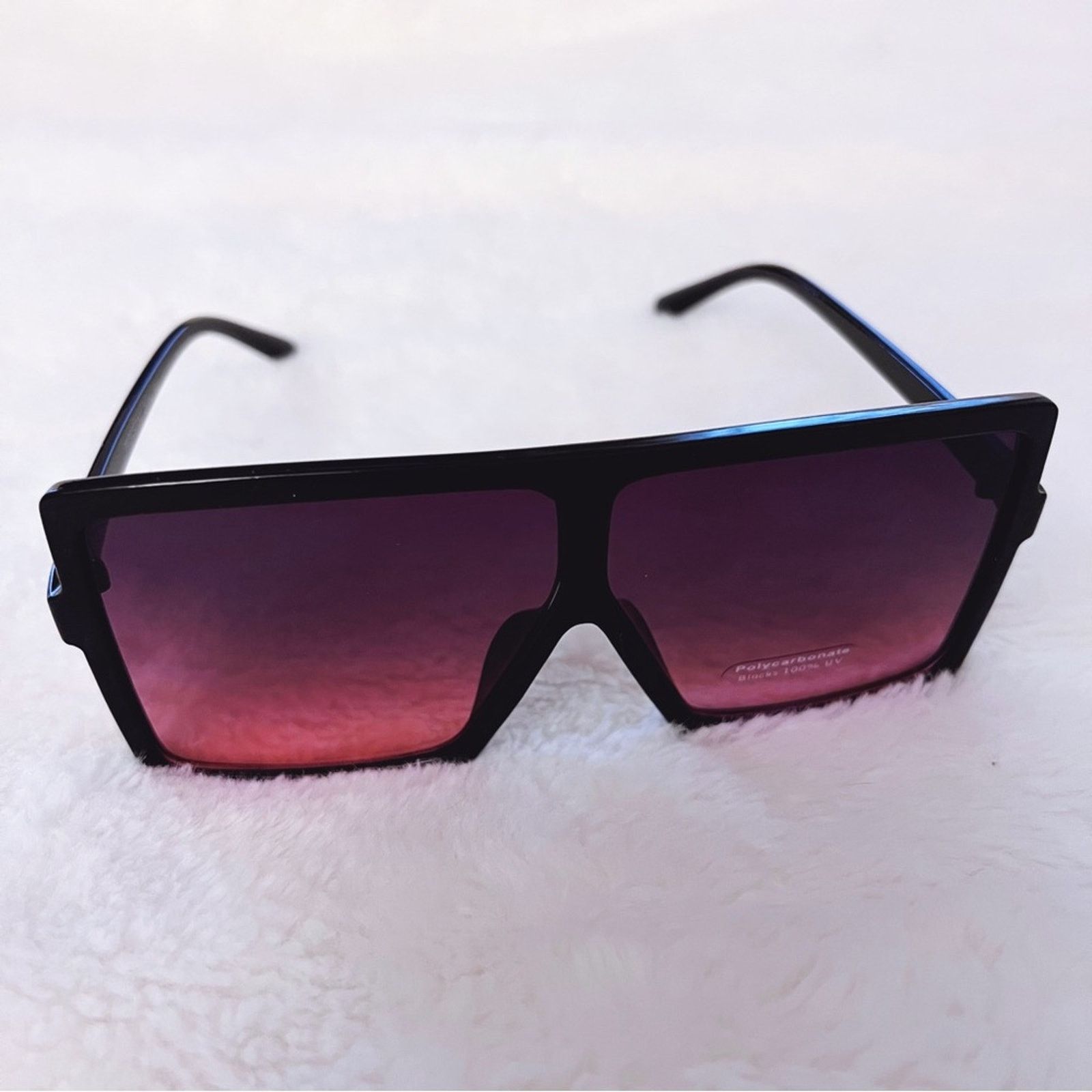 Other Ivonne Black & Pink Oversized Square Sunglasses Size ONE SIZE - 7 Thumbnail