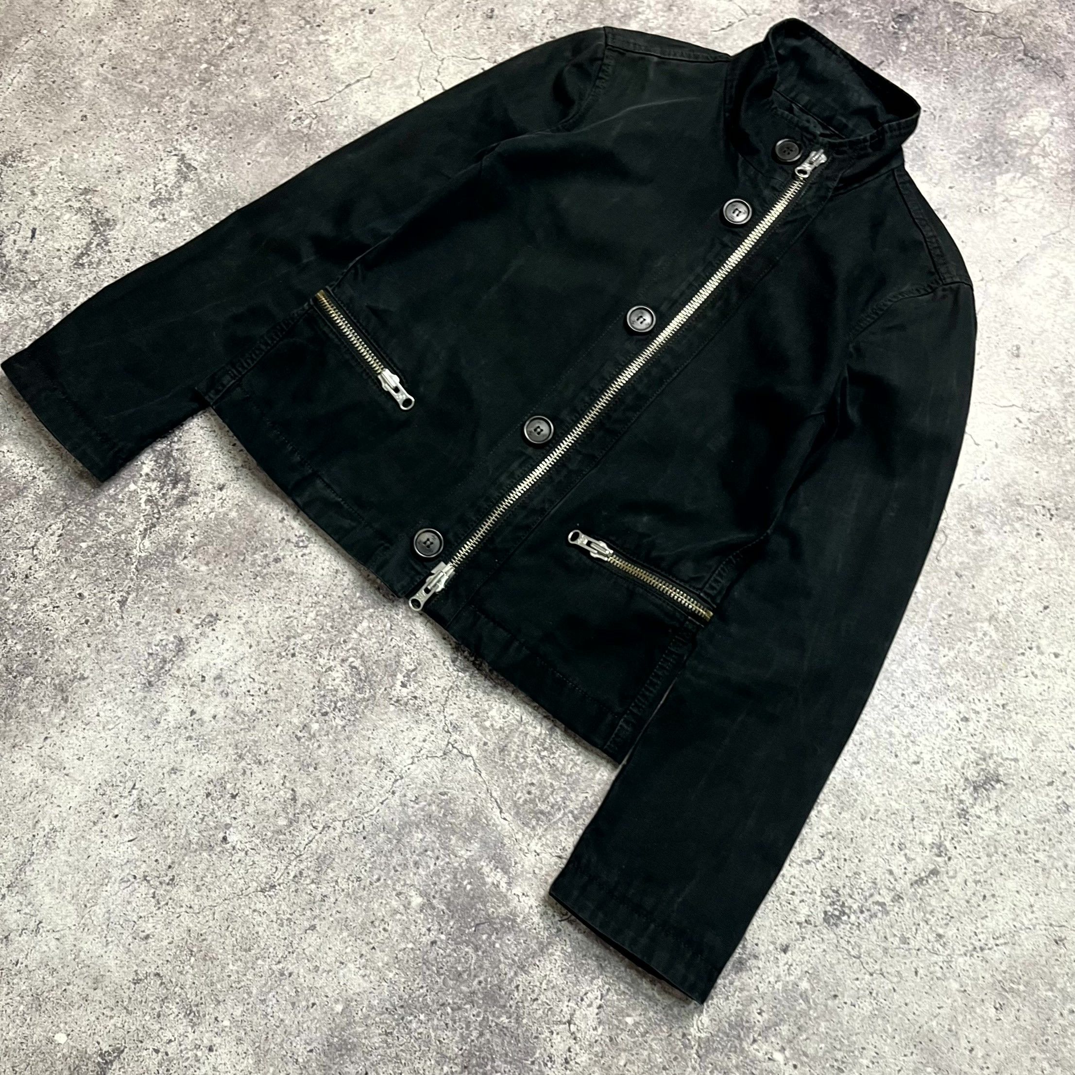 Fay Y2K Fay Womens Black Utility Zip Pocket Biker Jacket Size M Size M / US 6-8 / IT 42-44 - 6 Thumbnail