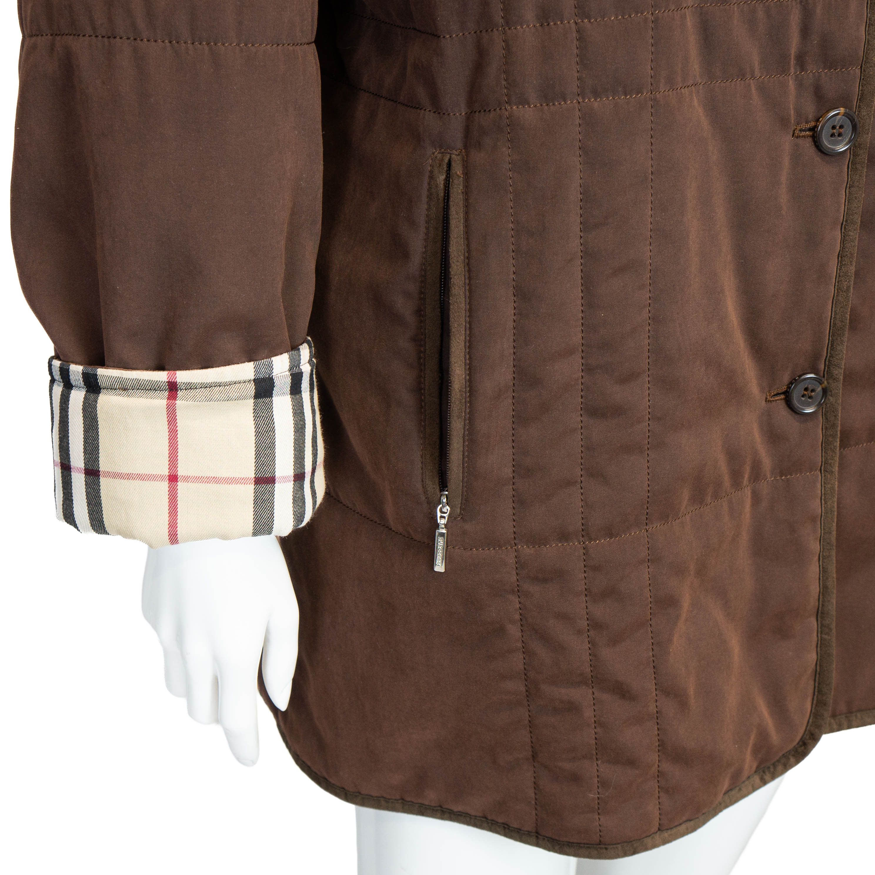 Burberry BURBERRY Check Women Brown Coat Jacket Vintage 90s 00s Size M / US 6-8 / IT 42-44 - 5 Thumbnail