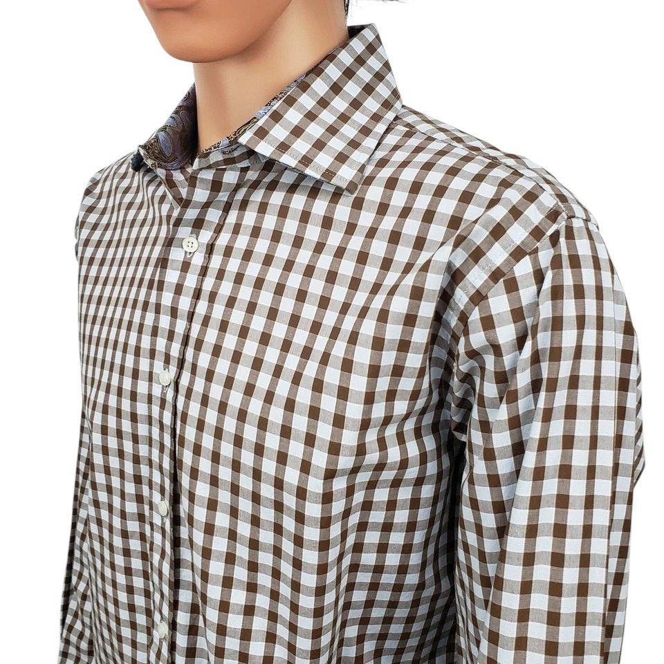Other Christian Aujard Paris Shirt Check Paisley Flip Cuff Collar Size US L / EU 52-54 / 3 - 11 Thumbnail