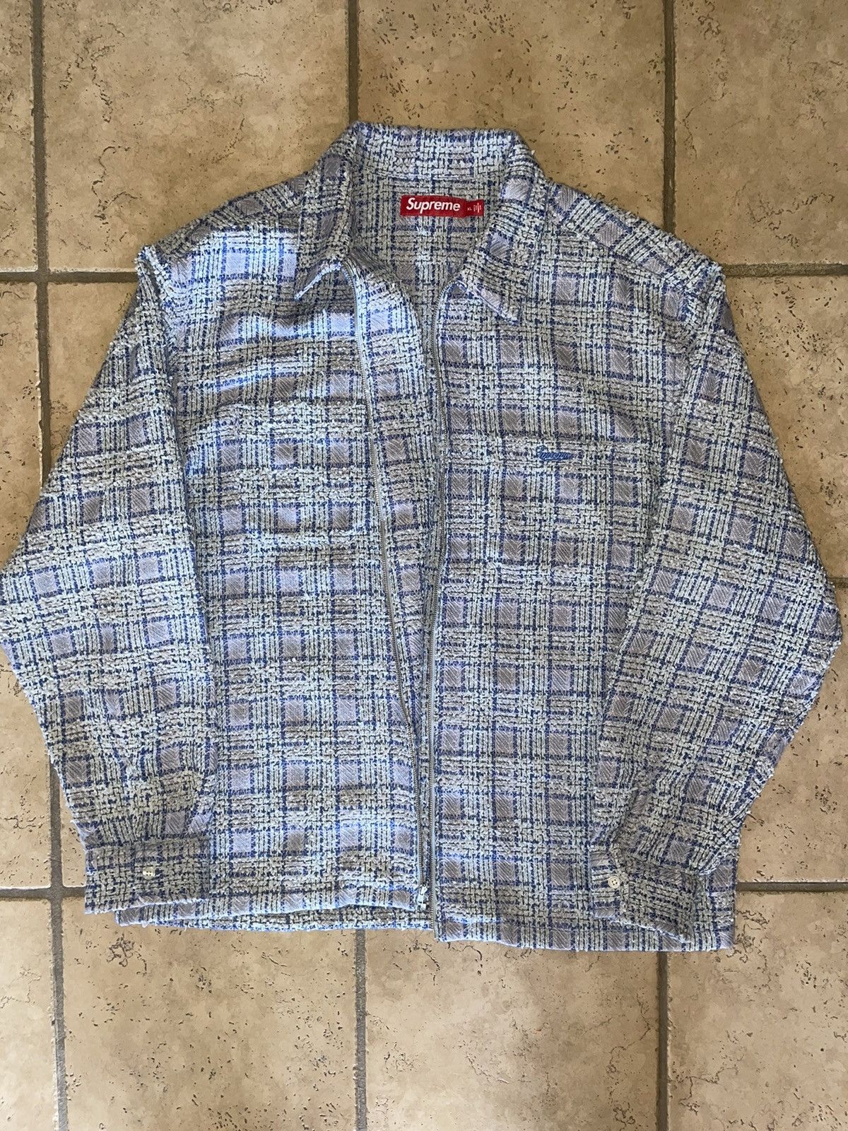 Supreme Supreme Boucle Zip Up Shirt | Grailed