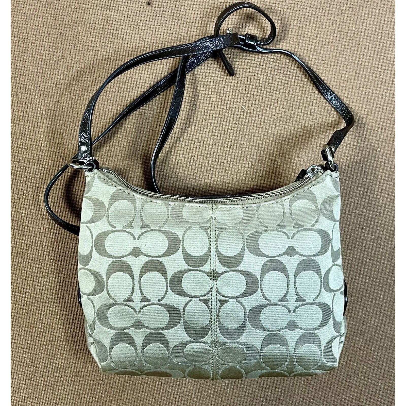 Coach Vintage COACH Signature Monogram Flap Logo Zip Small Purse S Size ONE SIZE - 5 Thumbnail