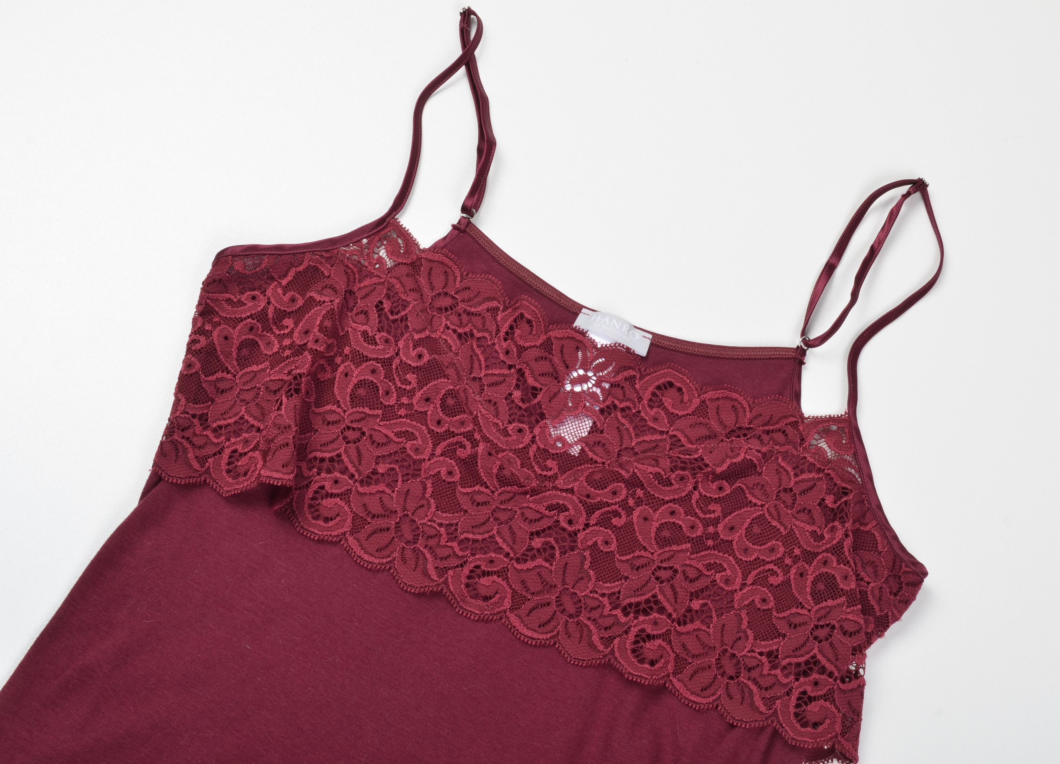 Hanro Hanro of Switzerland Burgundy Lace Cami Tank Top Size M / US 6-8 / IT 42-44 - 4 Thumbnail