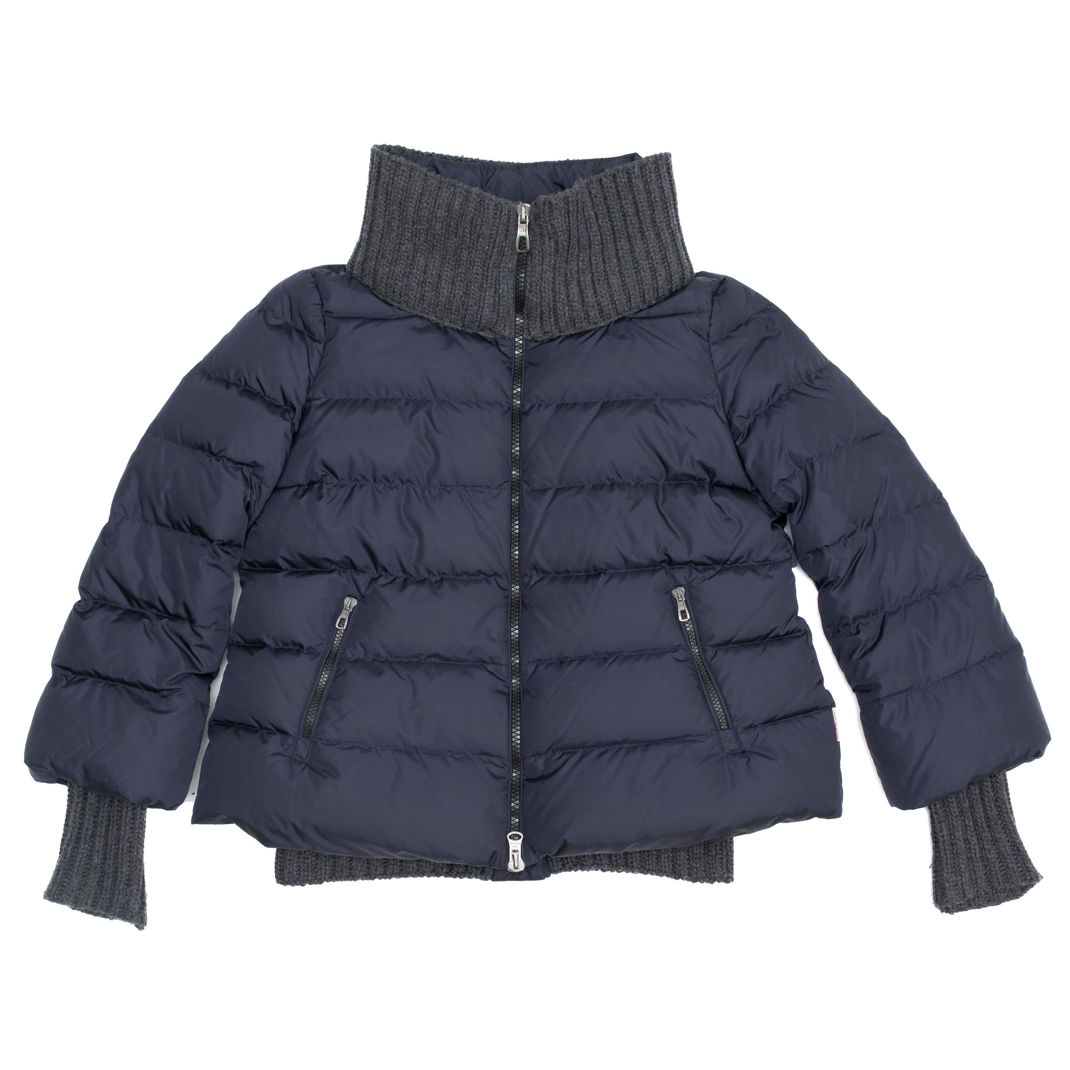 image of Jan Mayen By Moorer Down Jacket W Ktitted Cuffs in Navy Blue, Women's (Size Medium)
