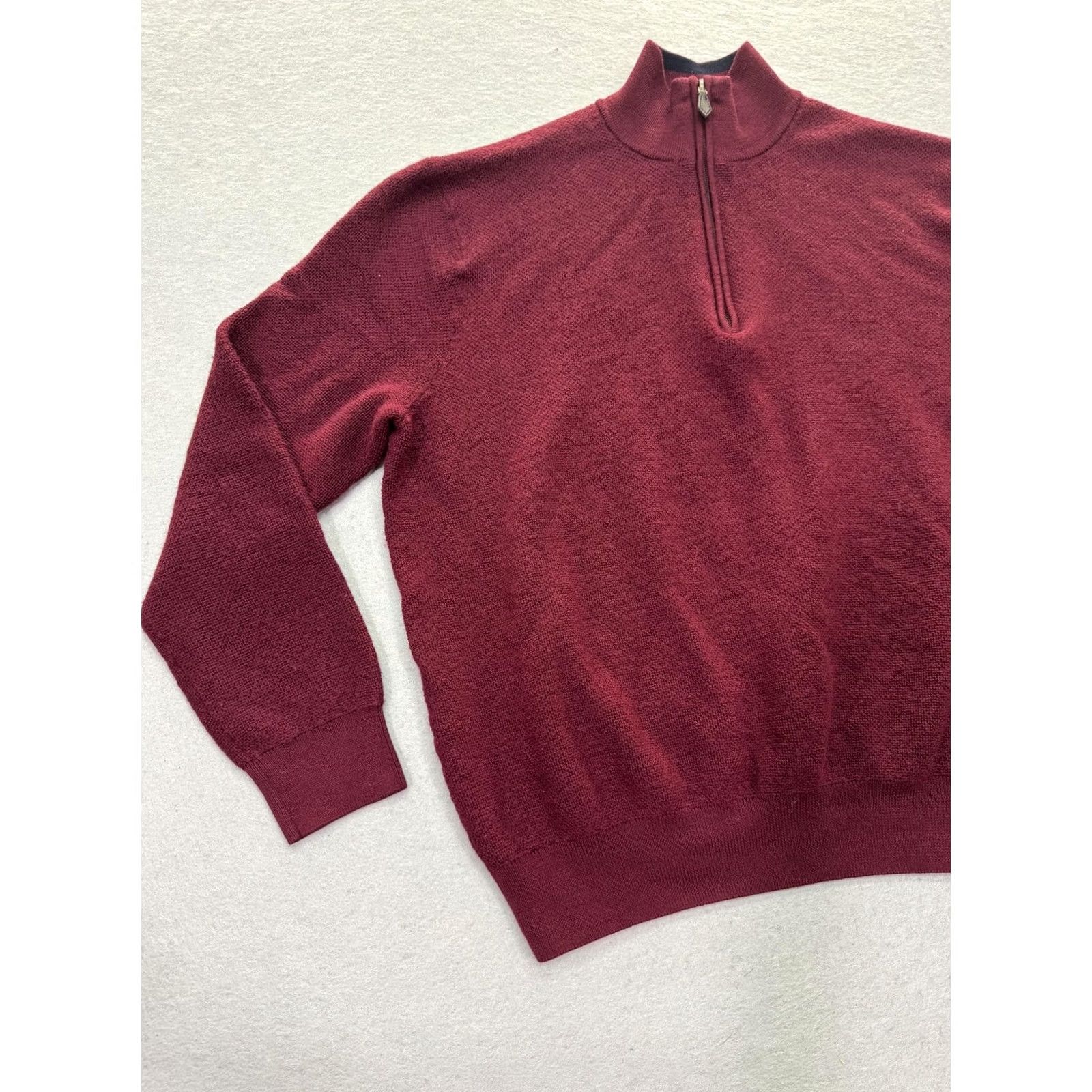 Brooks Brothers Brooks Brothers Sweater Mens Extra Large Red 1/4 Zip Merino Wool Pullover Size US XL / EU 56 / 4 - 3 Thumbnail