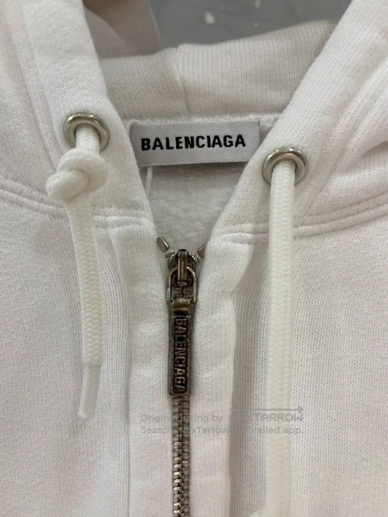 Balenciaga Balenciaga White Hooded Jacket M. Size US M / EU 48-50 / 2 - 2 Thumbnail