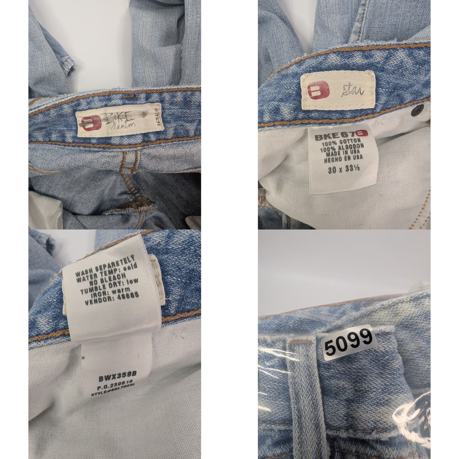 Vintage BKE Buckle STAN Womens Jeans - Denim, Size 30x33.5, Regular, Bootcut, Distressed Blue, Medium Wash, 67 Buckle Buckle, Pants, Jeans, Women Size 24" / US 00 / IT 34 - 10 Thumbnail