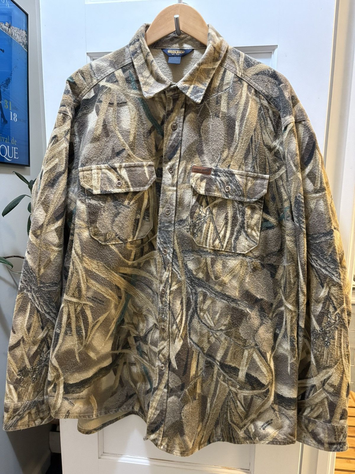 Woolrich Woolen Mills Vintage Woolrich Flannel Button Up Wetland Camo Size US XL / EU 56 / 4 - 1 Thumbnail