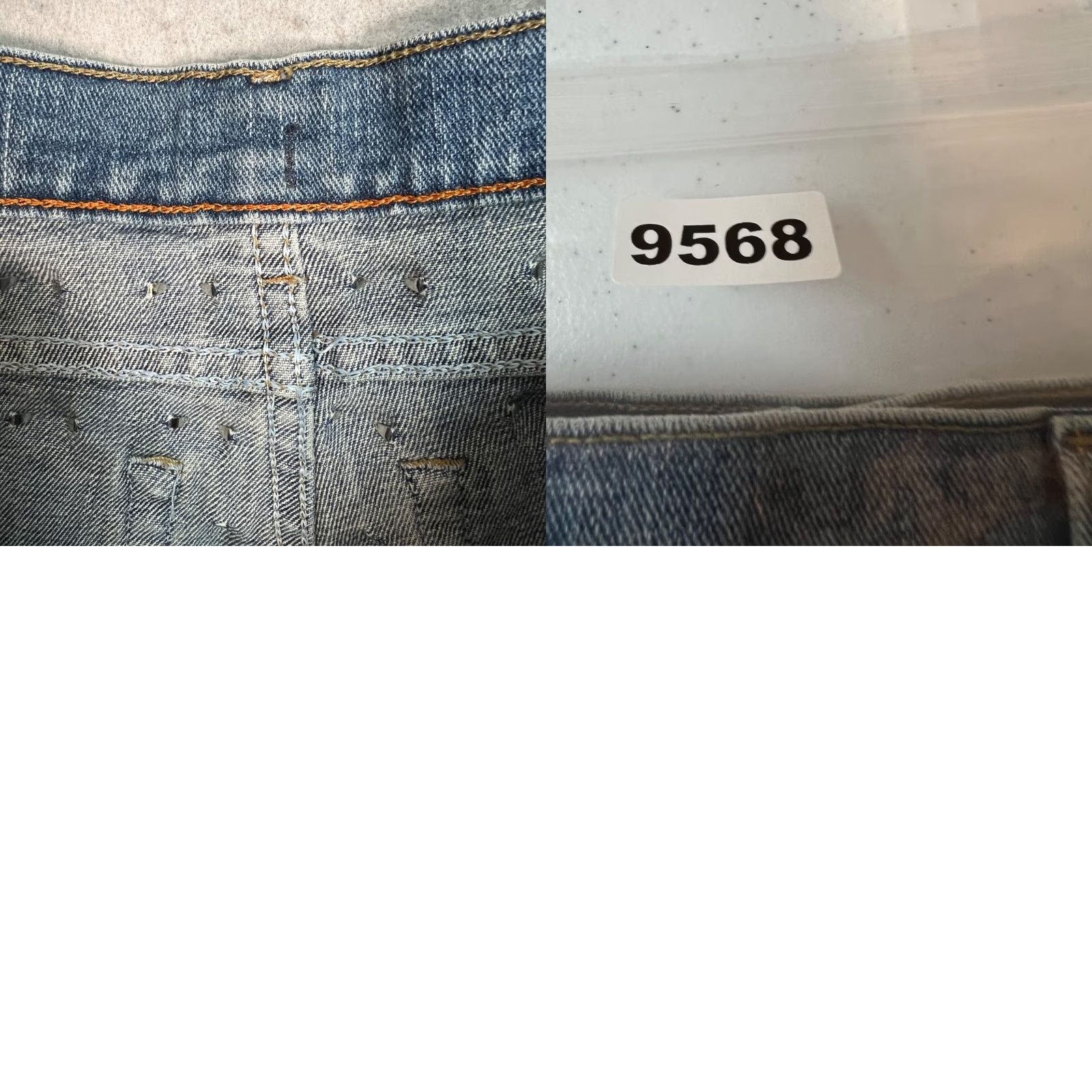 Wrangler Wrangler Denim Shorts - High-Waisted, Distressed, Studded - 28 - Blue - Women - 5-Pocket - 3 In Inseam - Vintage No - Casual Summer Wear Size 28" / US 6 / IT 42 - 8 Thumbnail