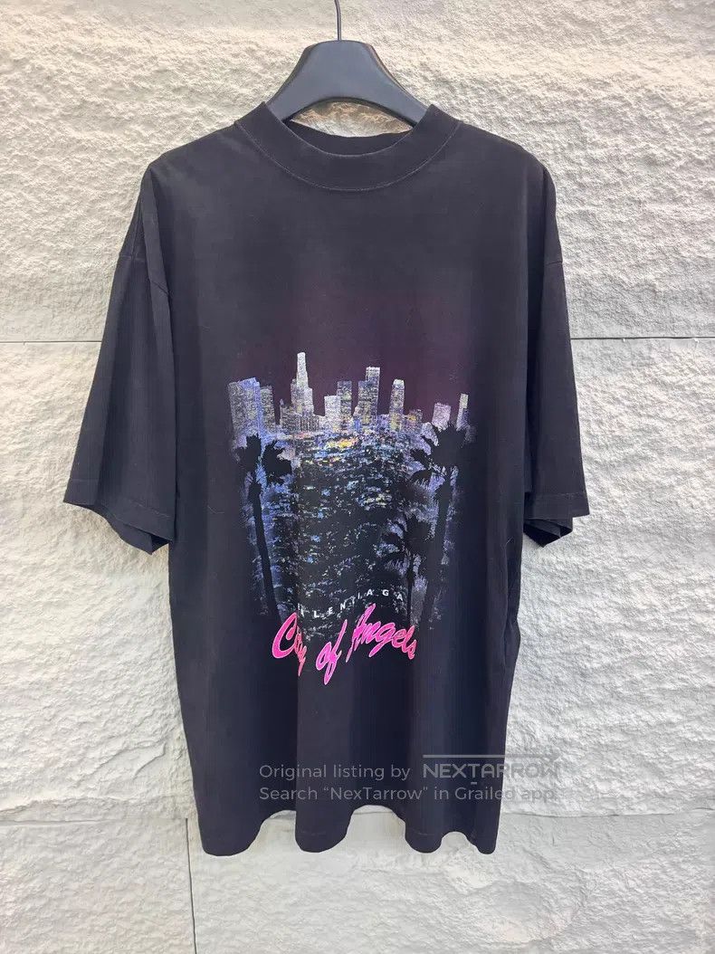 Balenciaga Balenciaga Los Angeles Night Scene Short Sleeve T-Shirt Bl Size US S / EU 44-46 / 1 - 1 Thumbnail