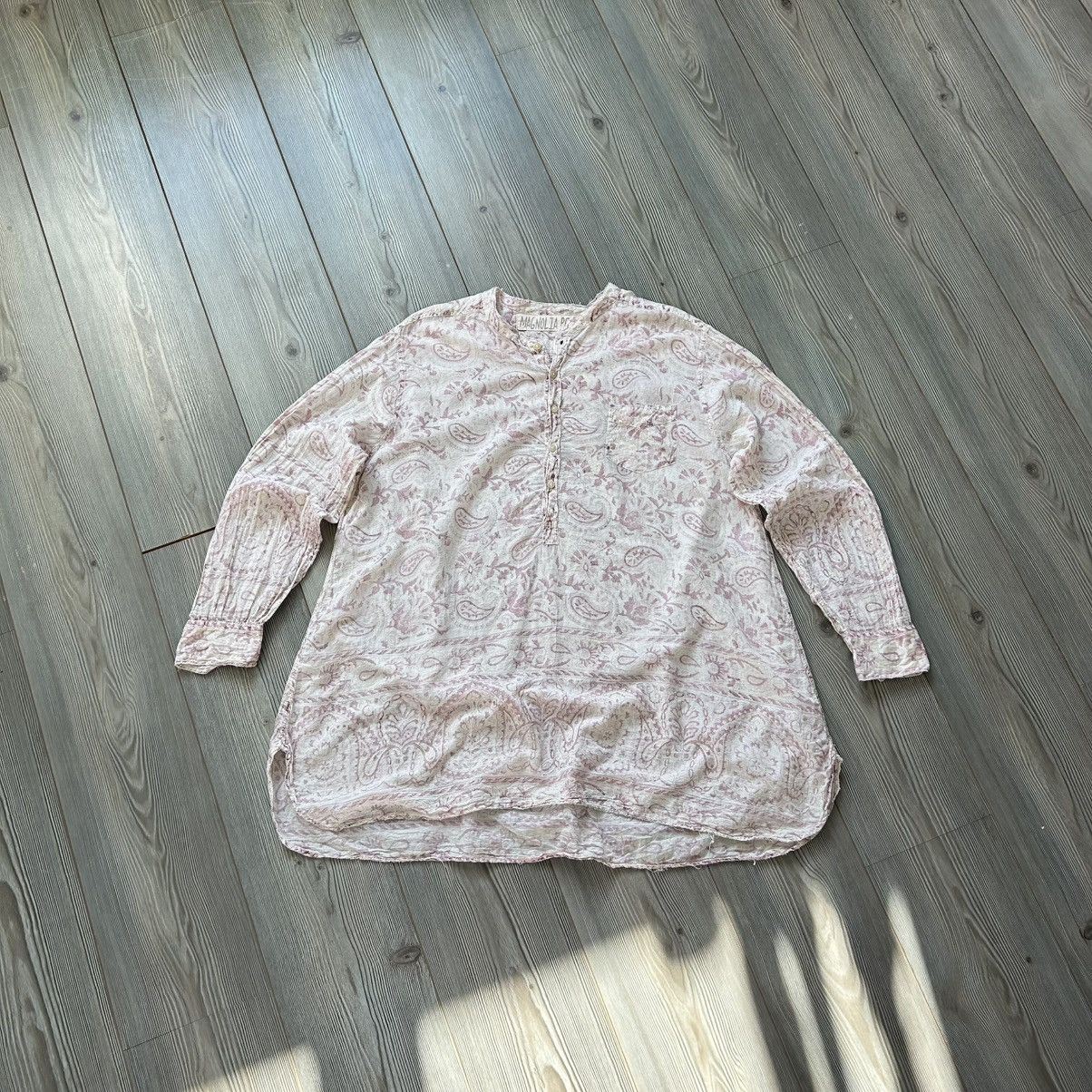Magnolia Pearl Magnolia Pearl Idgy Blockprint Paisley Shirt/Blouse Size ONE SIZE - 12 Thumbnail