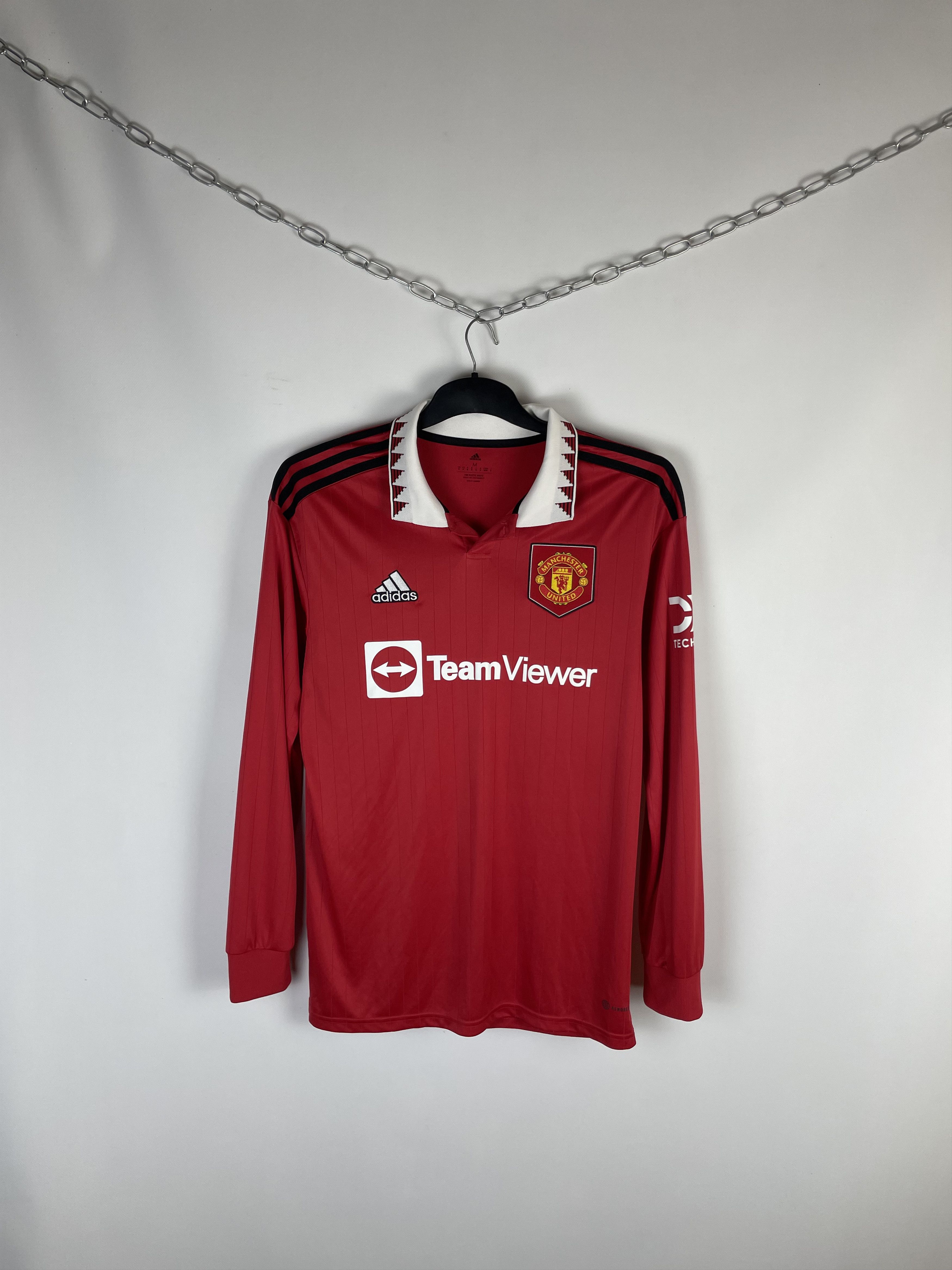 Adidas × Vintage Adidas Manchester United 22/23 Home Jersey Long Sleeve Size US M / EU 48-50 / 2 - 1 Thumbnail