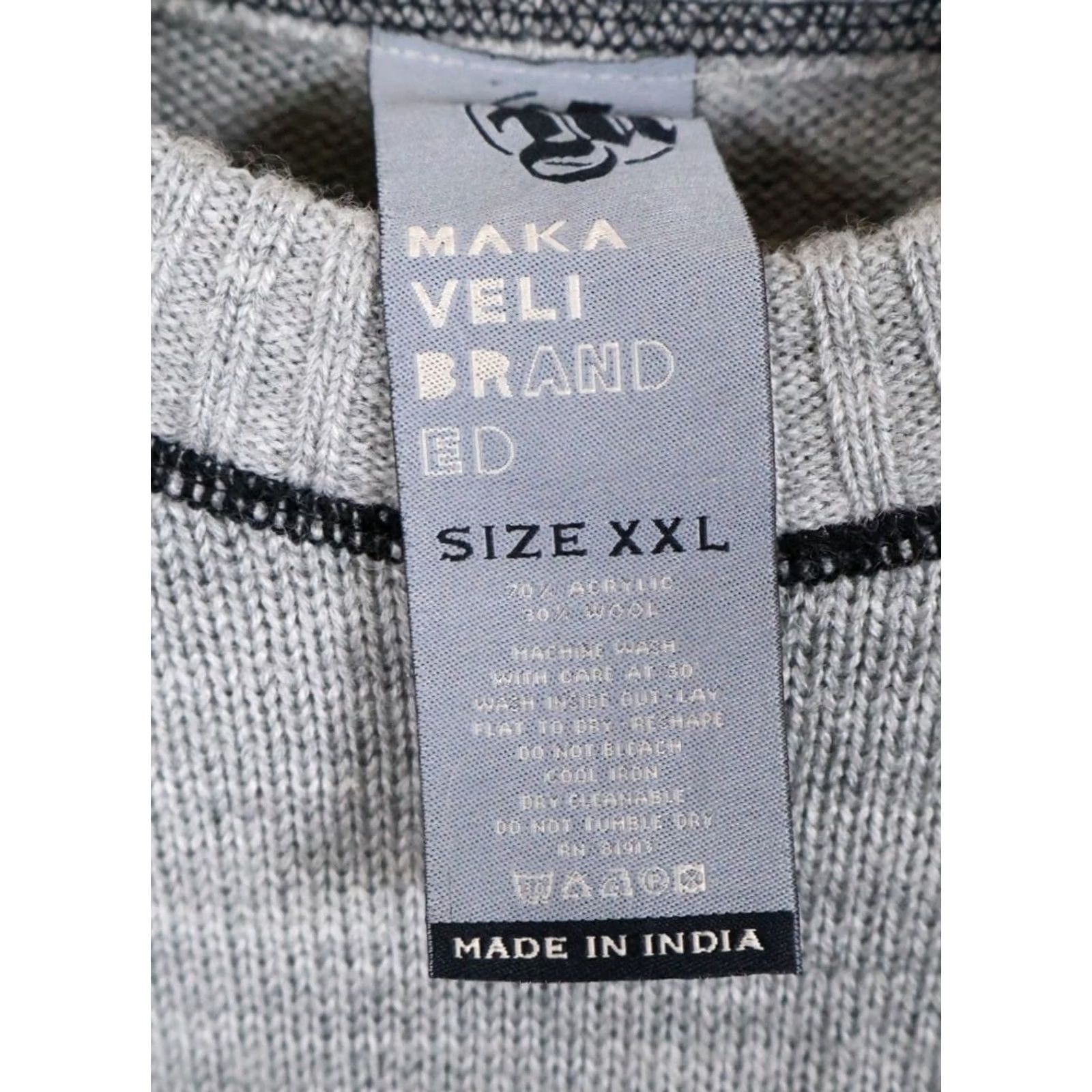 Vintage VINTAGE Tupac Makaveli Sweater Men 2XL Gray Wool Knit Rap Hip Hop 90s 2Pac VTG Size US XXL / EU 58 / 5 - 3 Thumbnail