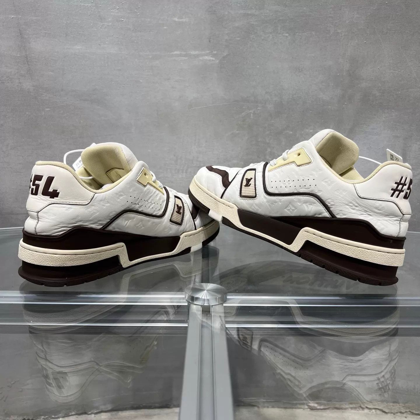 Louis Vuitton LV Trainer Tyler Cream AOP UK4 Size US 7.5 / IT 37.5 - 5 Thumbnail