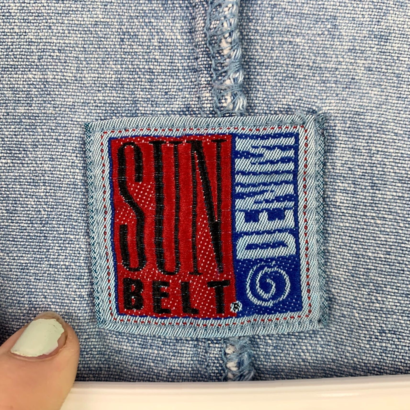 Denime VINTAGE Sun Belt Denim Oversized Denim Jacket Duster Coat Large 1990s Blue Grunge Coat Jacket Mens Size L / US 10 / IT 46 - 2 Thumbnail