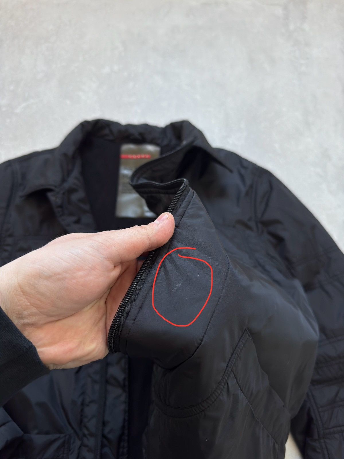 Prada × Vintage Vintage Prada Nylon Red Tab Black Jacket Pocket Fleece 00s Size US L / EU 52-54 / 3 - 8 Thumbnail