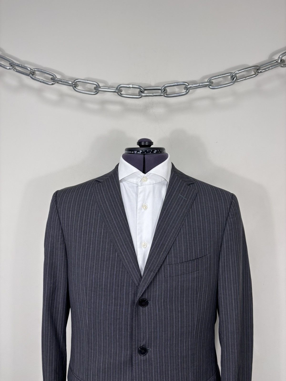 Z Zegna Ermenegildo Z Zegna Men’s Striped Grey Wool Blazer Jacket Size 40R - 2 Thumbnail