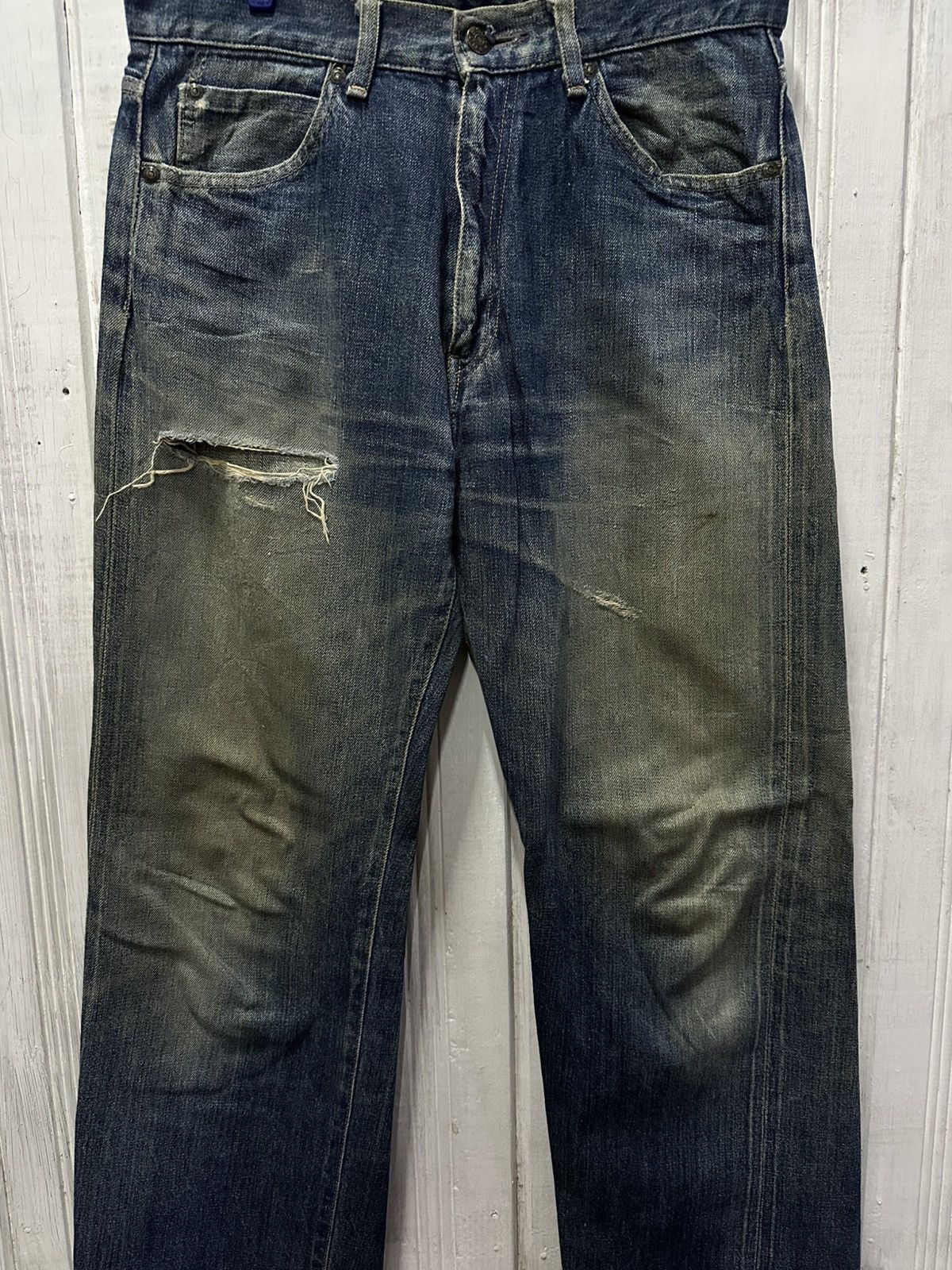 Vintage Vintage BOBSON Jeans Selvedge Mudwash Distressed Denim Pants Size US 30 / EU 46 - 2 Thumbnail