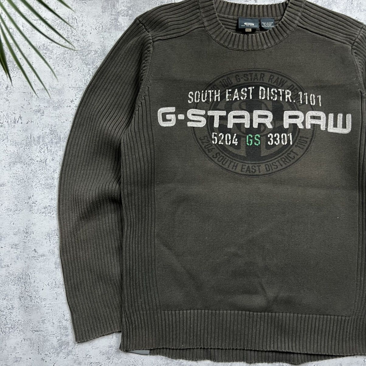 G-Star 00s G-Star Raw Vintage Avant Garde Knit Military Sweater Size US XL / EU 56 / 4 - 2 Thumbnail