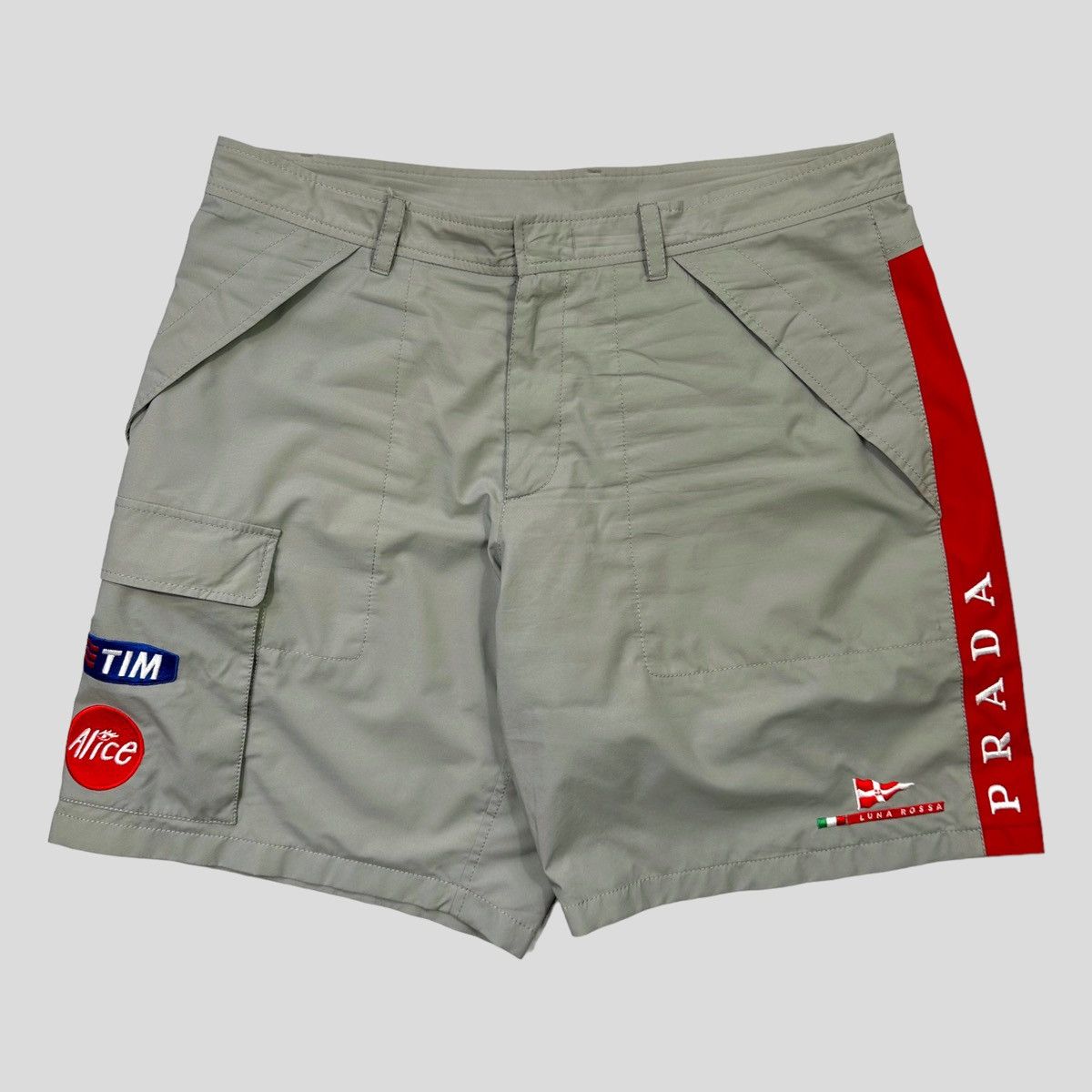 Image of Prada Luna Rossa 2003 Sailing Cargo Shorts - It54 in Grey, Men's (Size 38)