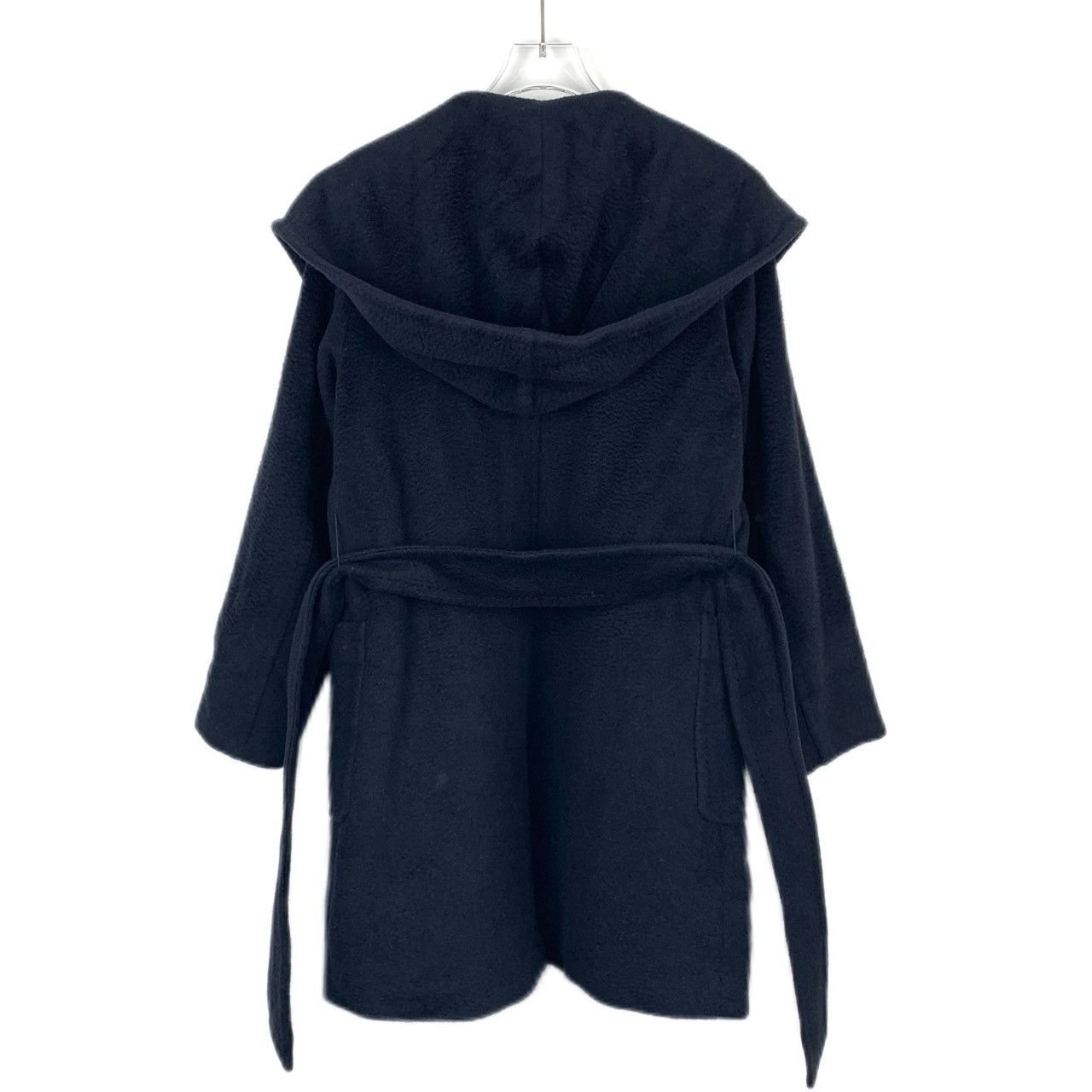 Max Mara MaxMara Camel Hair Coat Navy Belted Mid-Length (Size XS) Size XS / US 0-2 / IT 36-38 - 7 Thumbnail