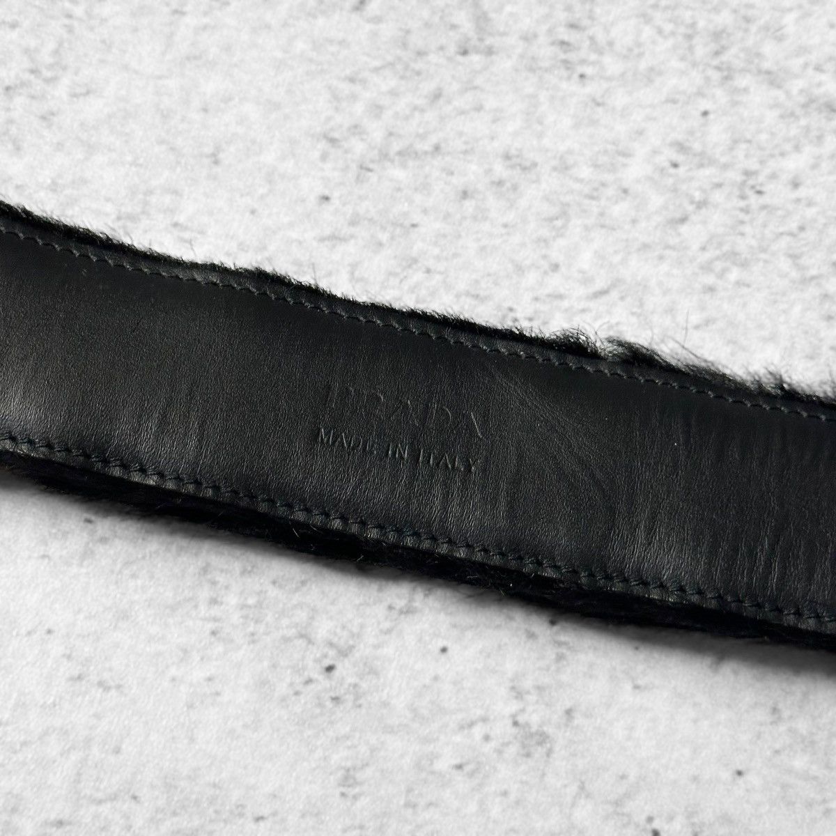 Prada Prada Black Pony Hair Belt Size 34 - 3 Thumbnail
