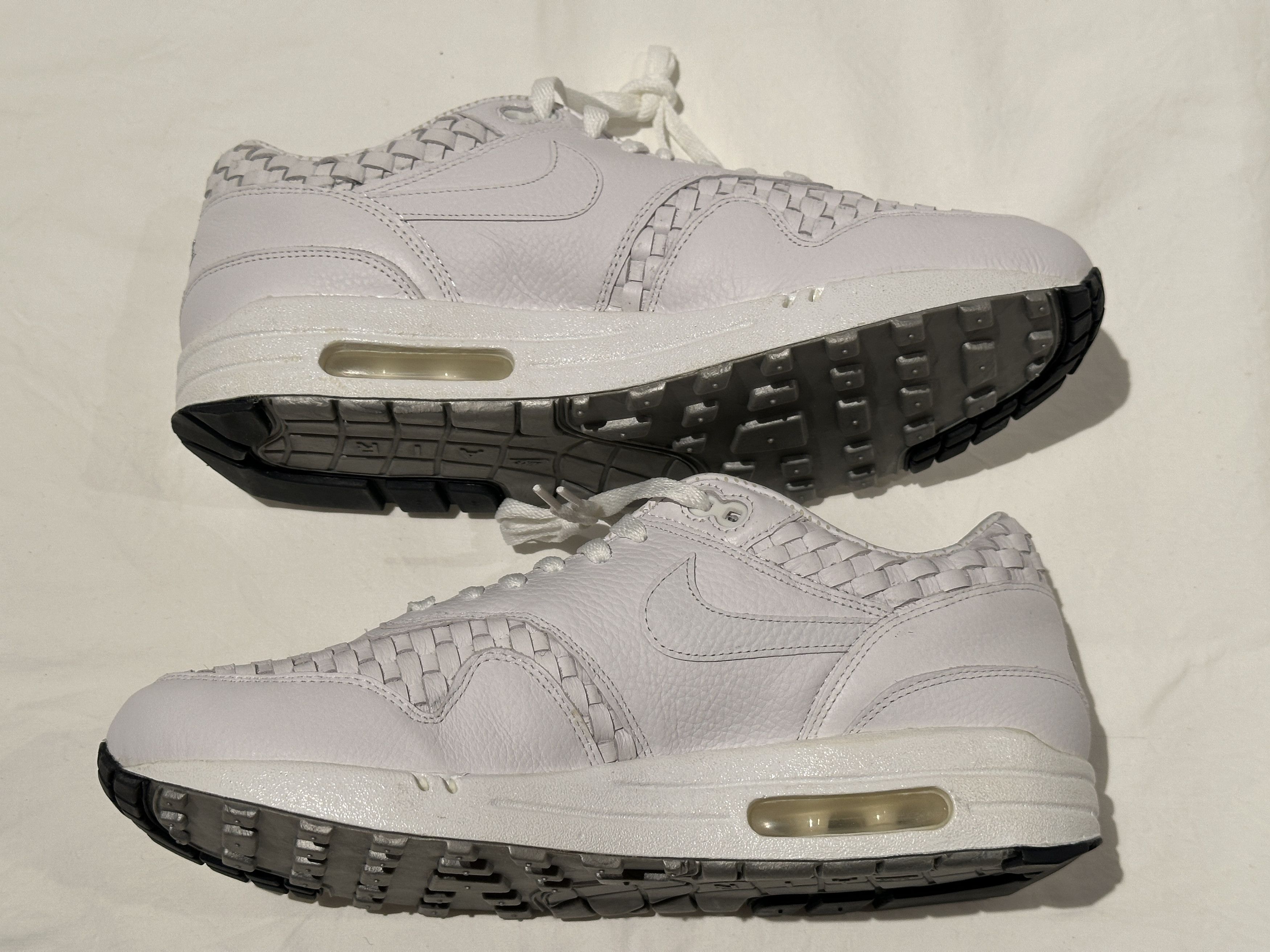 Nike NEW NIKE AIR MAX 1 PREMIUM SP WHITE 'WOVEN LEATHER' SZ 11 Size US 11 / EU 44 - 10 Thumbnail