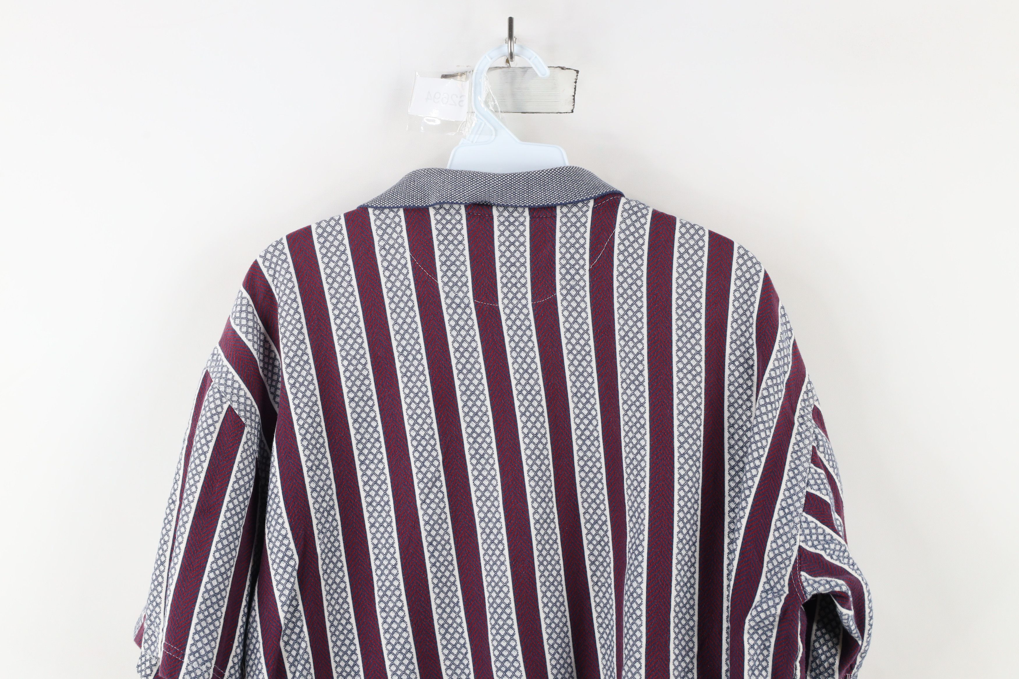 Vintage Vintage 90s Streetwear Geometric Knit Collared Polo Size US L / EU 52-54 / 3 - 7 Thumbnail