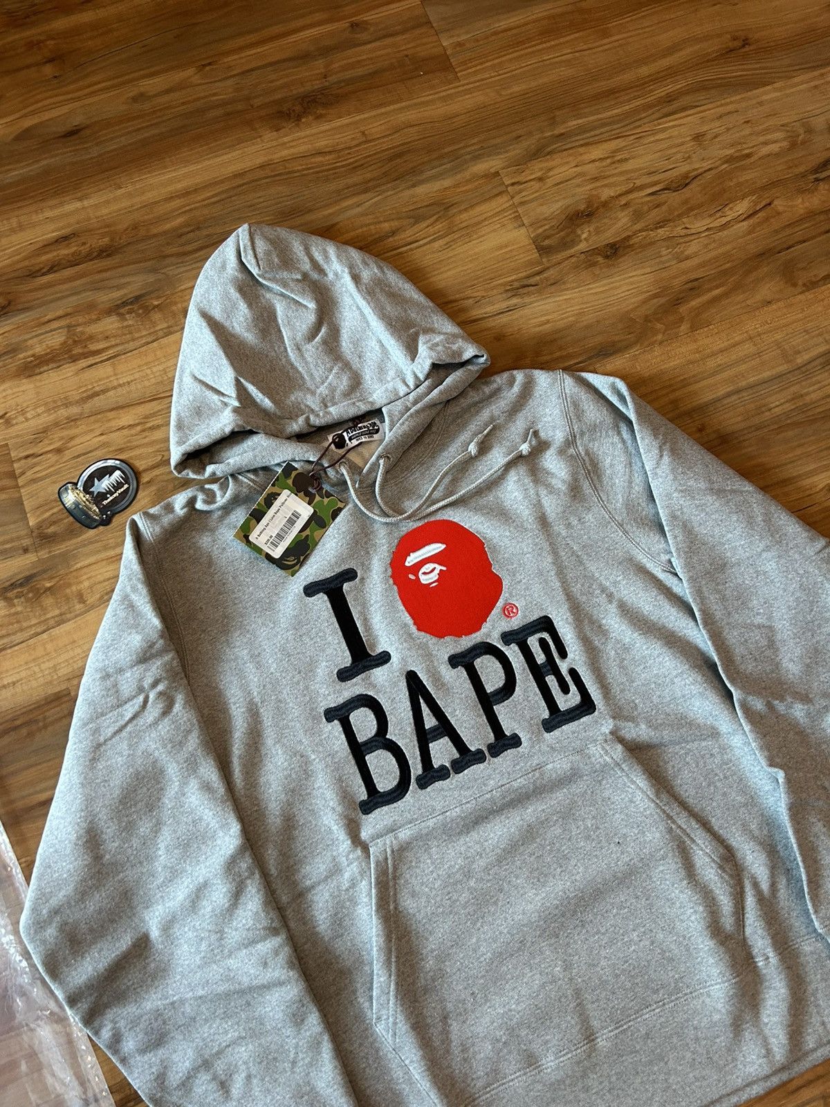 Bape NEW Bape I Love Bape Logo Pullover Hoodie Size US L / EU 52-54 / 3 - 6 Thumbnail
