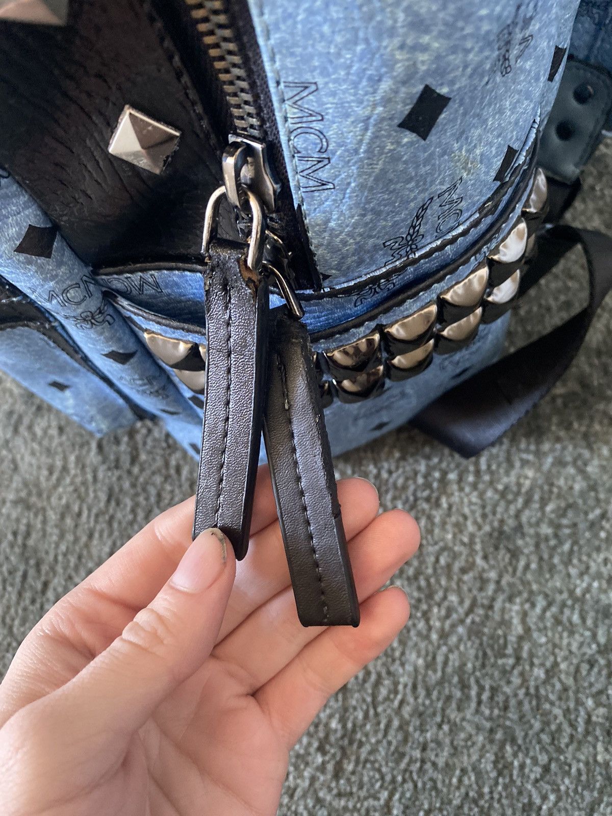 Light Blue customize MCM Backpack