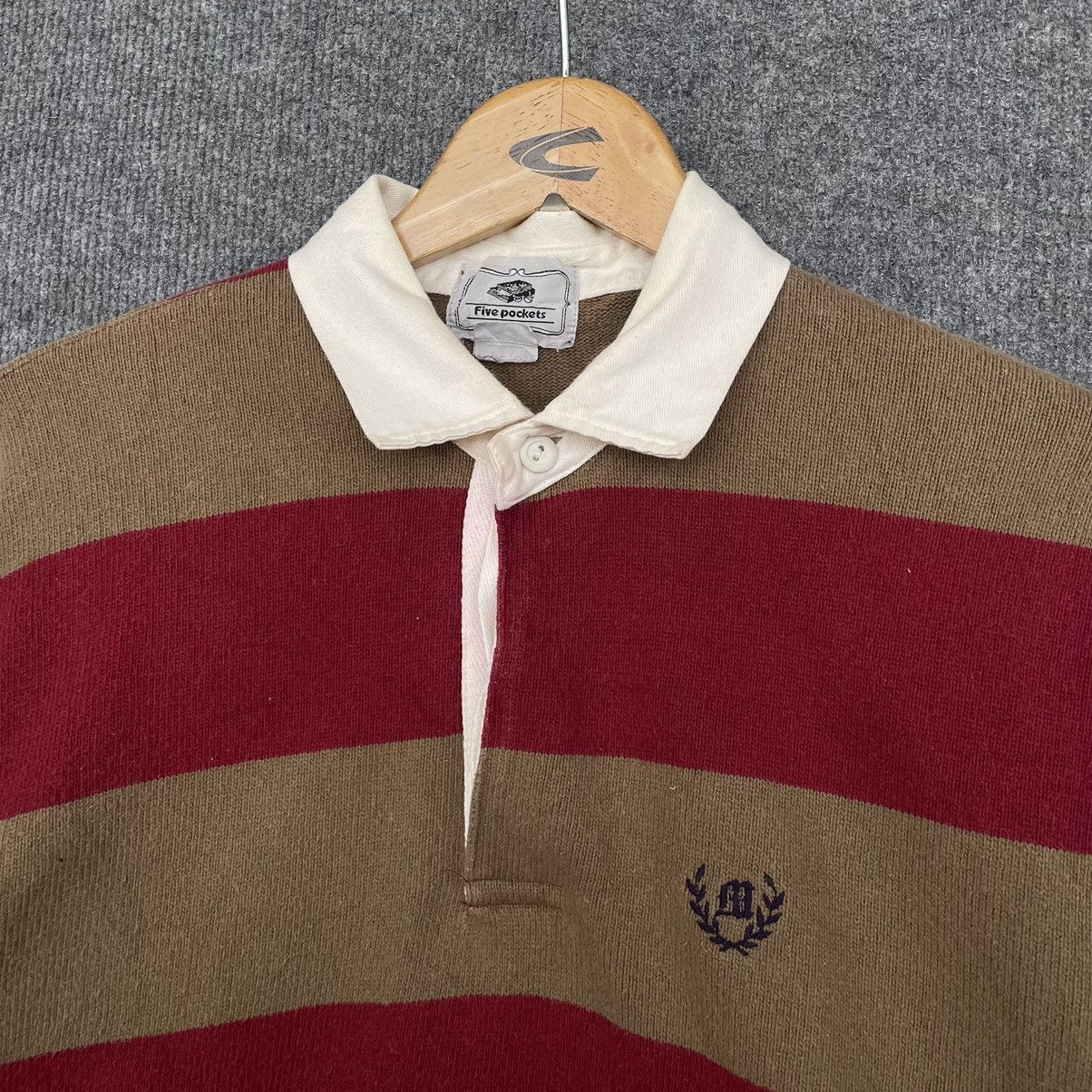 Vintage Vintage 1990s Five Pockets Rugby Stripes Sweatshirt Size US S / EU 44-46 / 1 - 2 Thumbnail