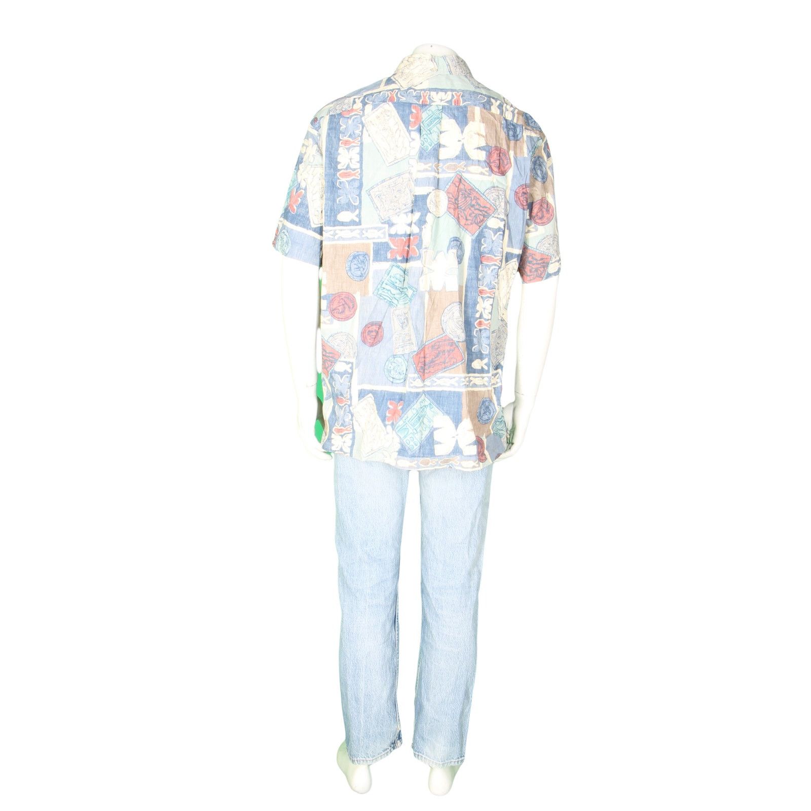 Other Reverse Print Map Hawaiian Aloha Tropical Tribal Camp Shirt Size US XXL / EU 58 / 5 - 3 Thumbnail