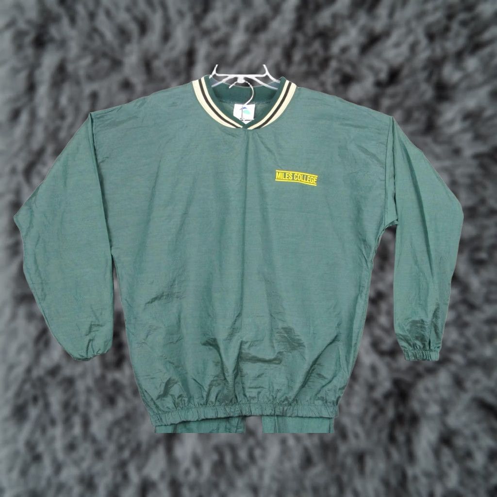 Augusta Sportswear VINTAGE Augusta Sportswear Miles College Track Suit Mens L Green 2 Piece Nylon Set Size 42R - 1 Thumbnail