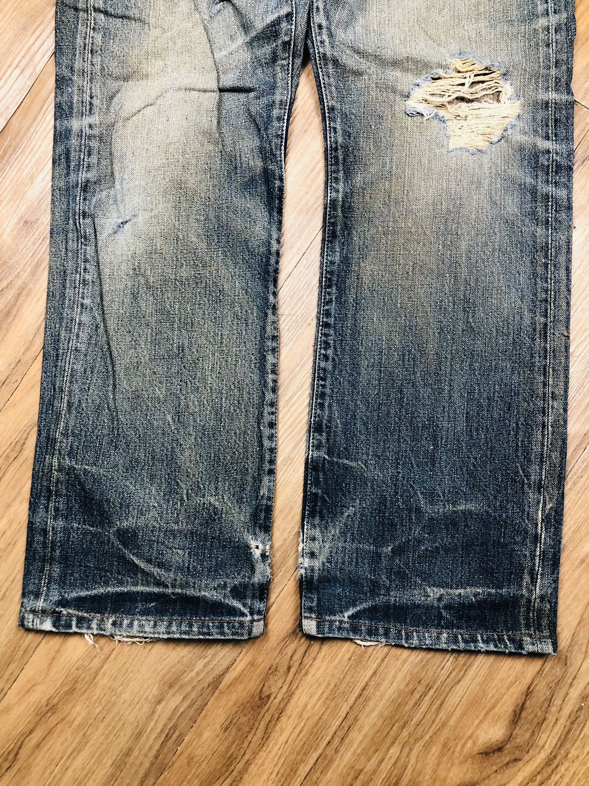 Japanese Brand Denim Craft Distressed Jeans (33) Size US 33 - 4 Thumbnail