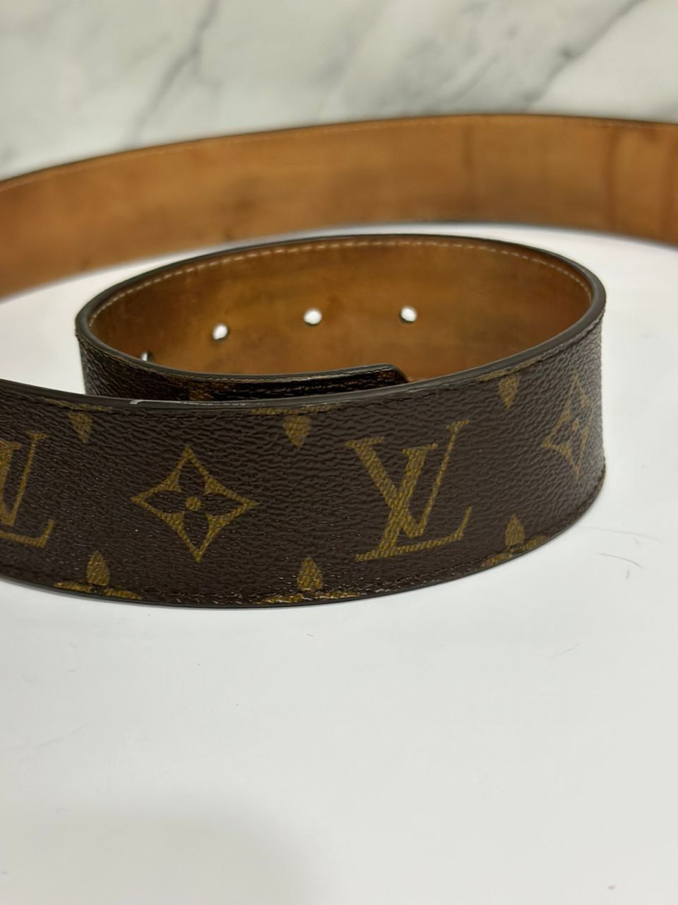 Louis Vuitton Authentic Louis Vuitton Monogram Belt 85/34 DEFECTED Size ONE SIZE - 5 Thumbnail