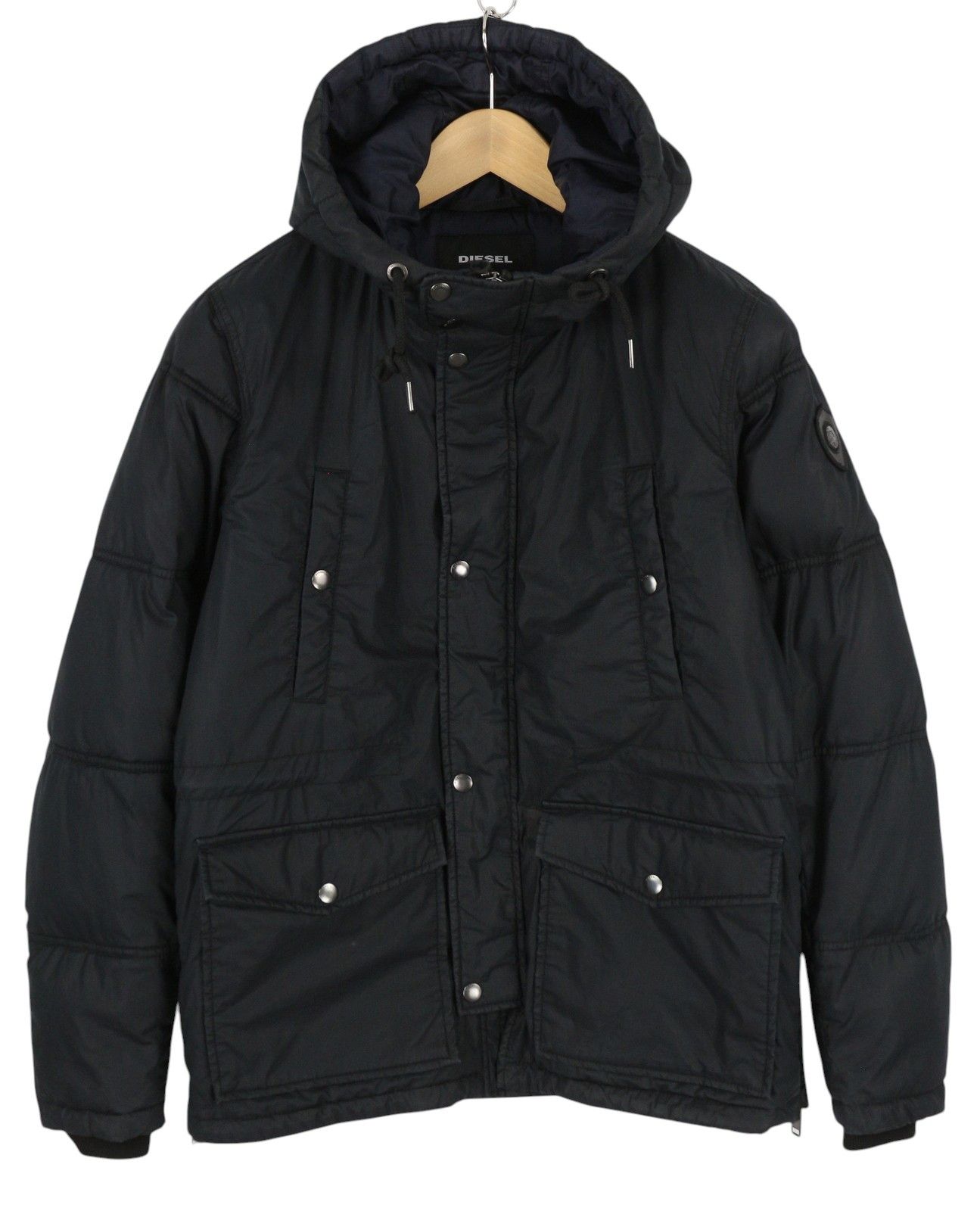 Diesel S Dark Blue Full Zip Hooded Insulated Jacket 86367 Size US S / EU 44-46 / 1 - 1 Thumbnail