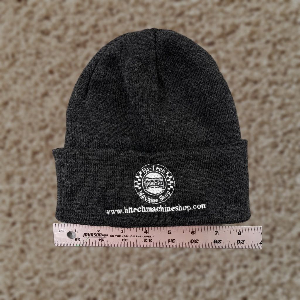 Vintage HI-TECH MACHINE SHOP Beanie Adult One Size Dark Gray Knit Acrylic Ski Hat Mens Size ONE SIZE - 1 Thumbnail