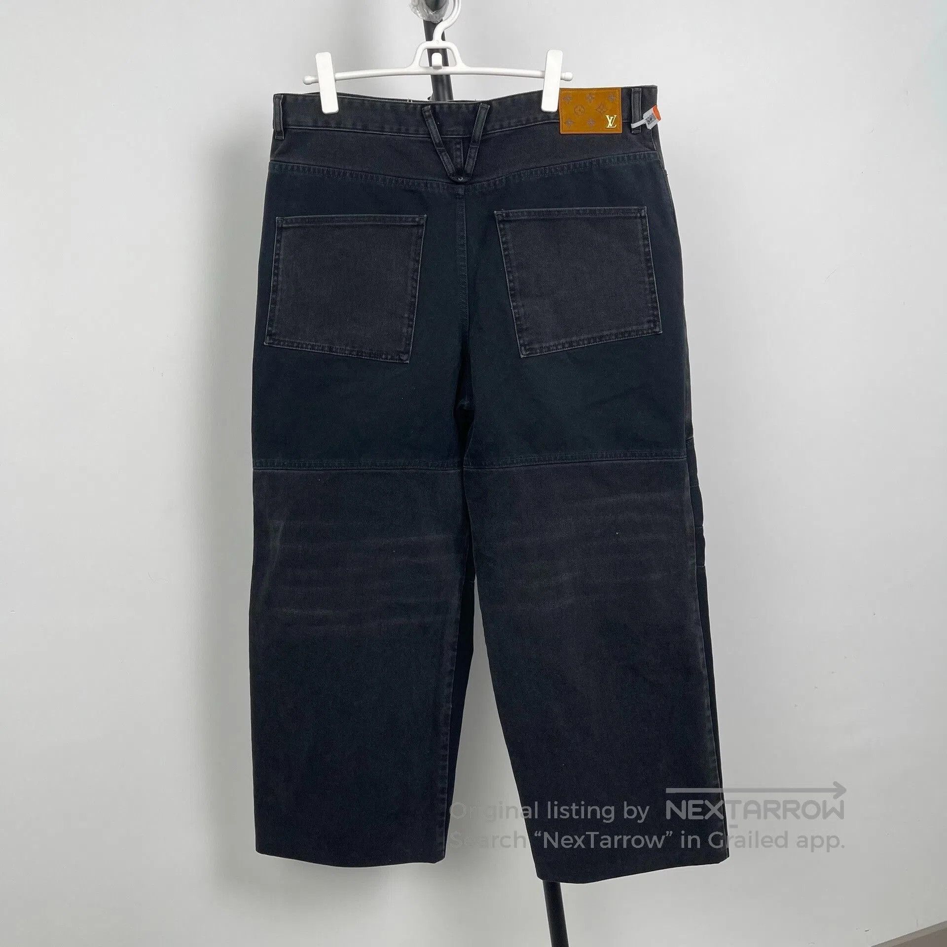 Louis Vuitton LV SS24 Black Monogram Distressed Jeans 36. Size US 36 / EU 52 - 2 Thumbnail