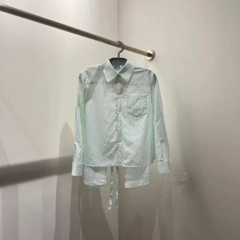 Loewe Loewe Light blue and white striped long-sleeved shirt, cot Size XXS / US 00 / IT 34 - 1 Thumbnail