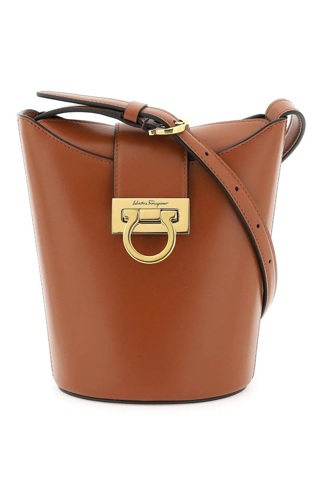 Salvatore Ferragamo o1s1rm0924 Size: OS / Trifolio Small Shoulder Bag in Brown Size ONE SIZE - 1 Thumbnail