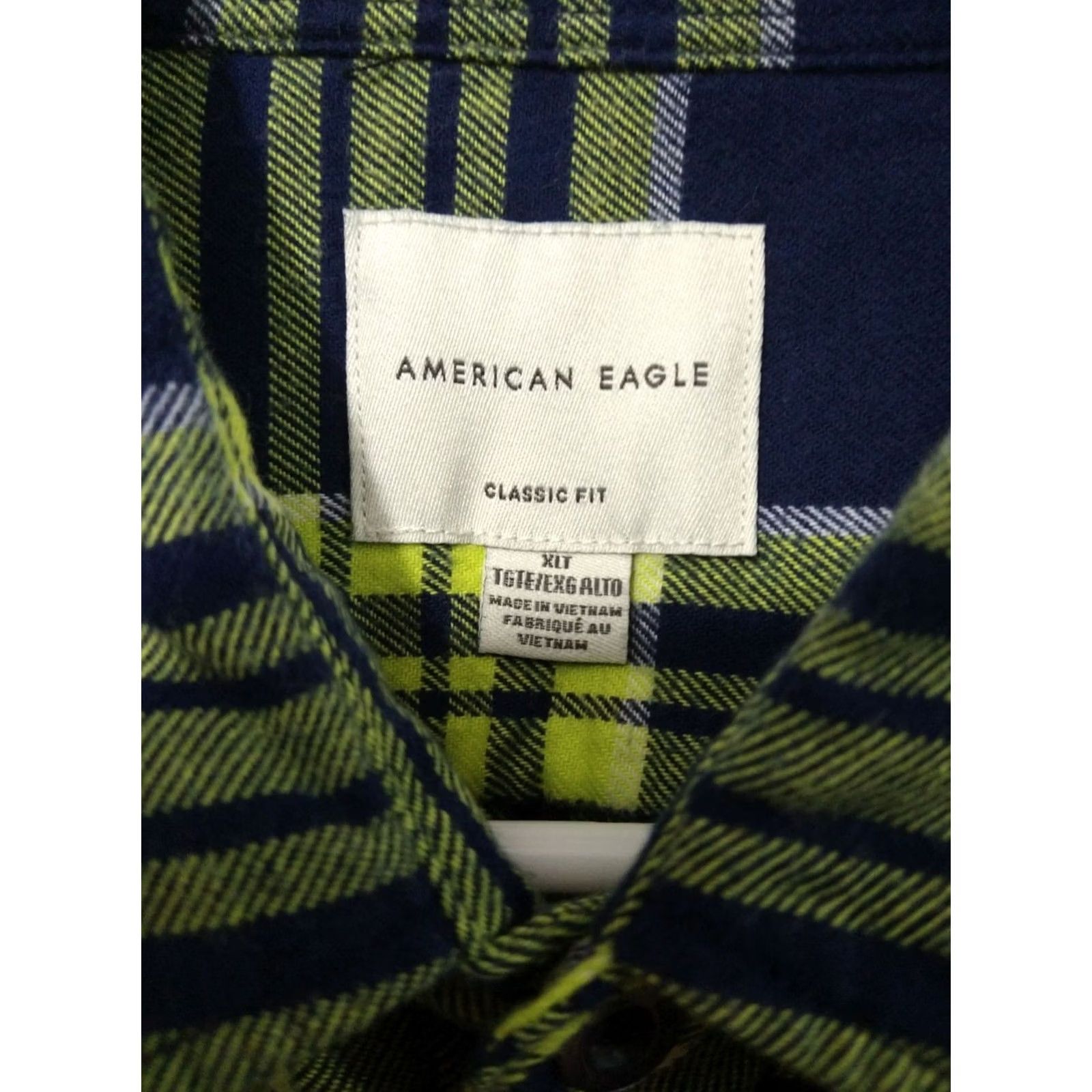 American Eagle Outfitters American Eagle Shirt Mens XLT Blue Yellow Plaid Flannel Classic Fit Button Down Size US XL / EU 56 / 4 - 7 Thumbnail