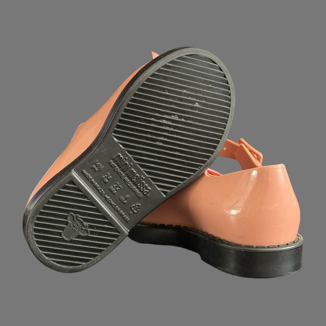 Other Mini Melissa Maggie Bow Girls Shoes Pink Black Size 8 GUC Size US 8 / IT 38 - 5 Thumbnail